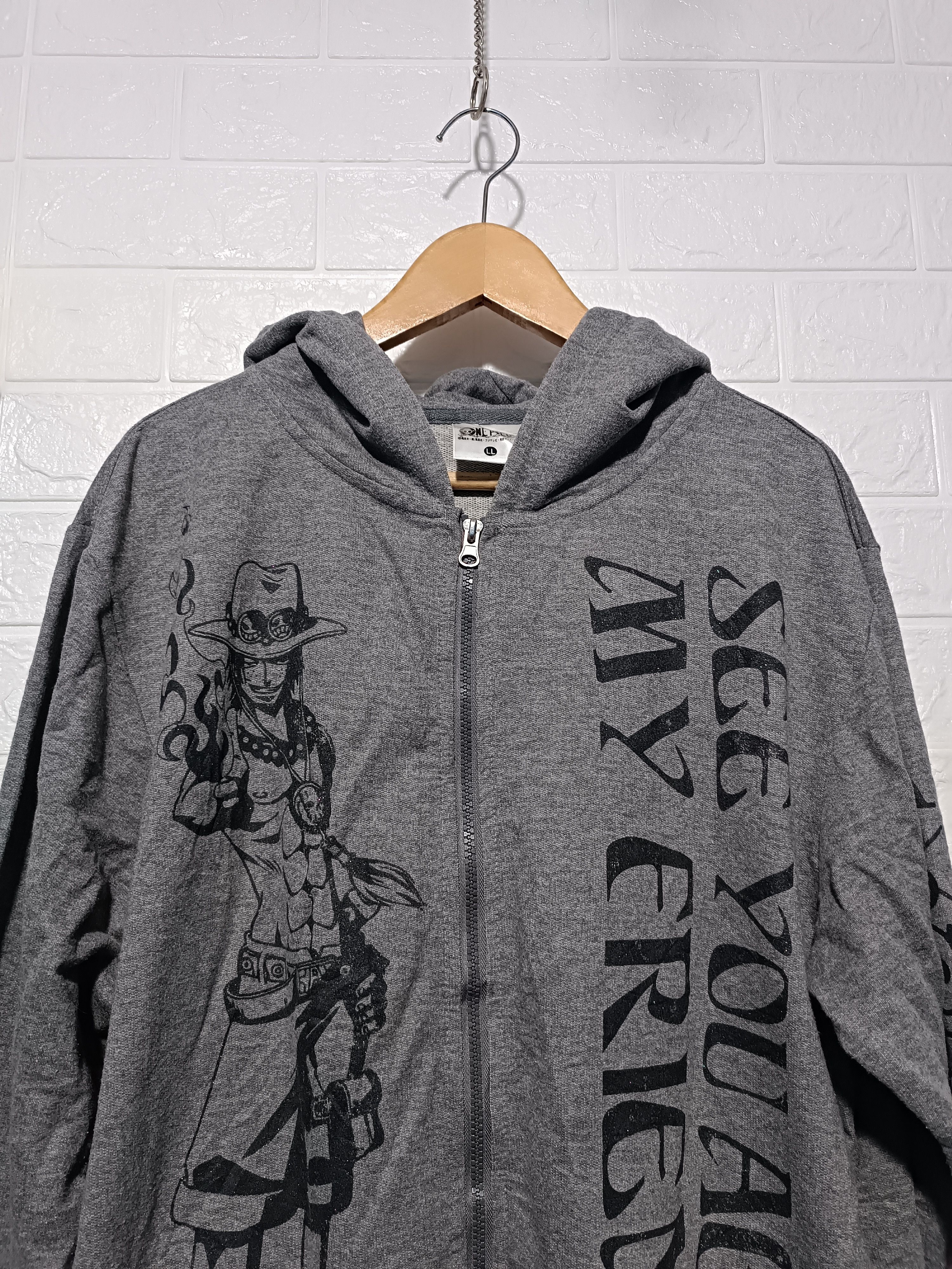 One Piece Vintage One Piece Portgas D Ace Japanese Anime Hoodie Size US M / EU 48-50 / 2 - 3 Thumbnail