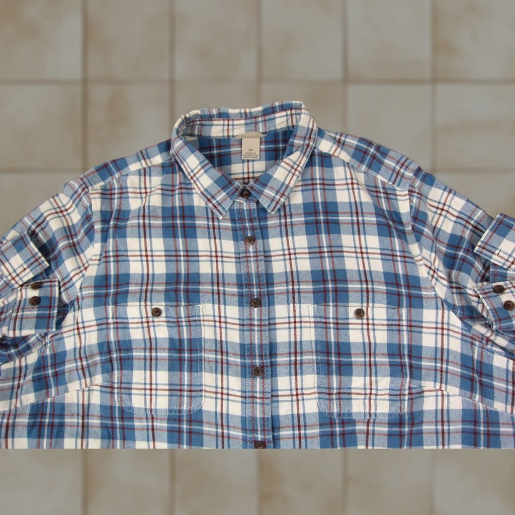 Vintage Duluth Shirt Womens 3X Blue White Plaid Flannel Button Up Western Casual Shirt Women 3X Plaid Vintage? (No) Size XXL / US 16-18 / IT 52-54 - 1 Thumbnail