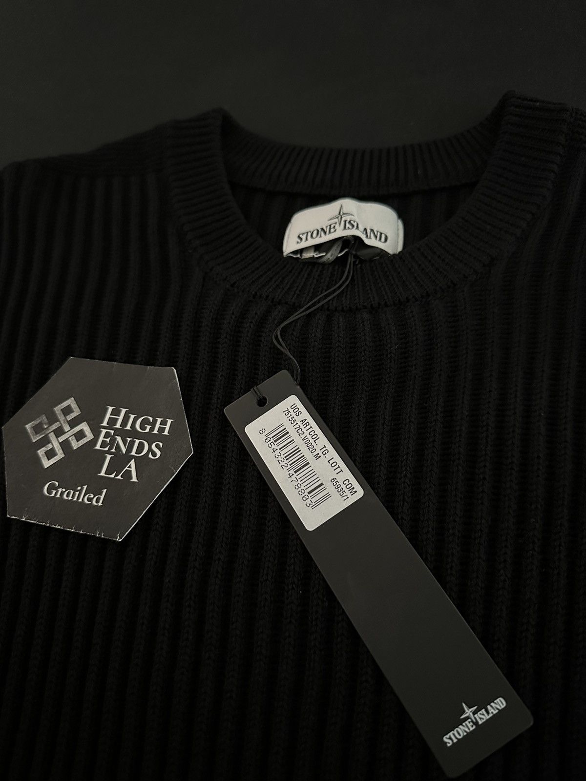 Stone Island Stone Island Black Wool Ribbed Sweater Size US M / EU 48-50 / 2 - 3 Thumbnail