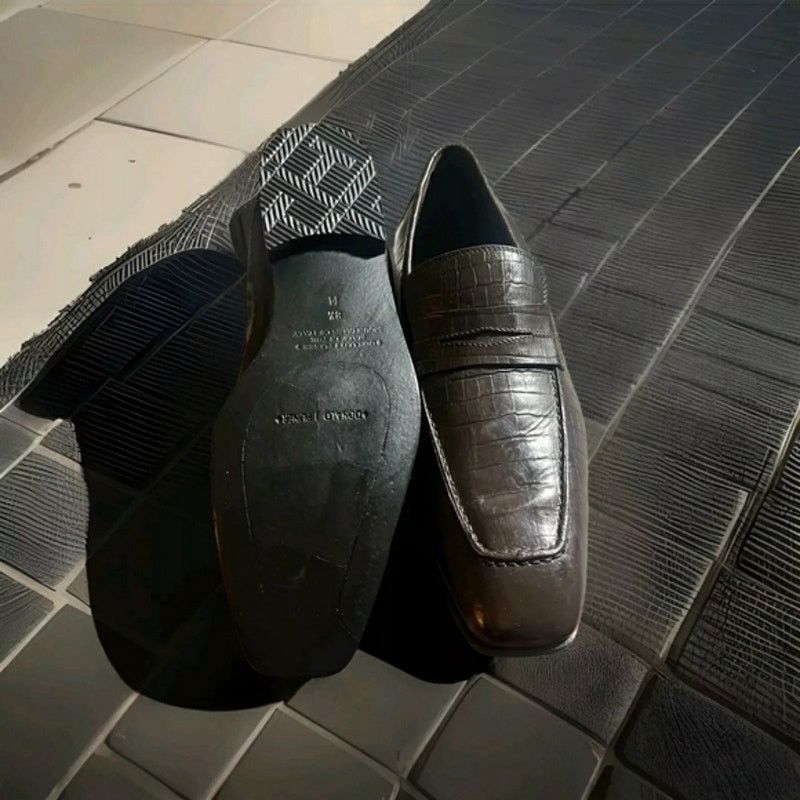 Donald Pliner Donald J Pliner Viro Brown Alligator Leather Men’s Loafers Size US 11.5 / EU 44-45 - 2 Thumbnail
