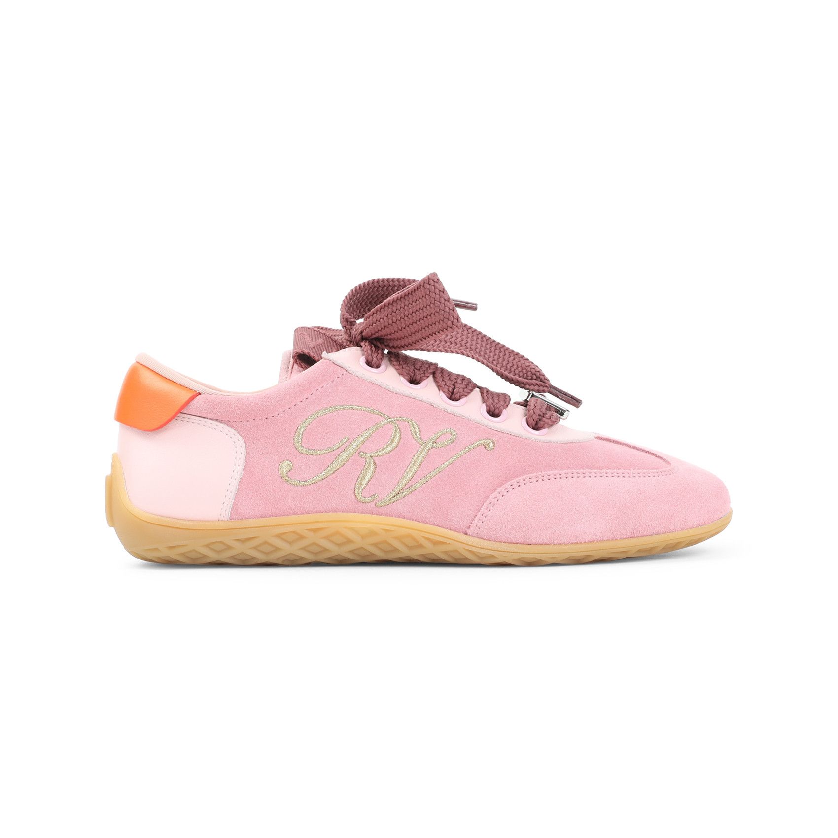 Roger Vivier Roger Vivier Pink Low Top Sneakers Size US 7.5 / IT 37.5 - 1 Thumbnail