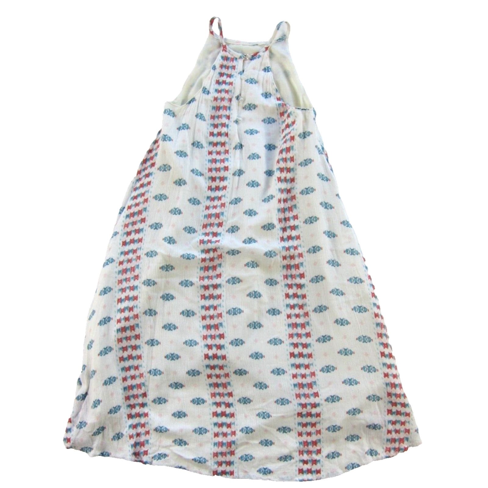 Lucky Brand Lucky Brand 100% Rayon Ivory High Neck Sleeveless Tank Dress Large Ivory Size L / US 10 / IT 46 - 2 Thumbnail