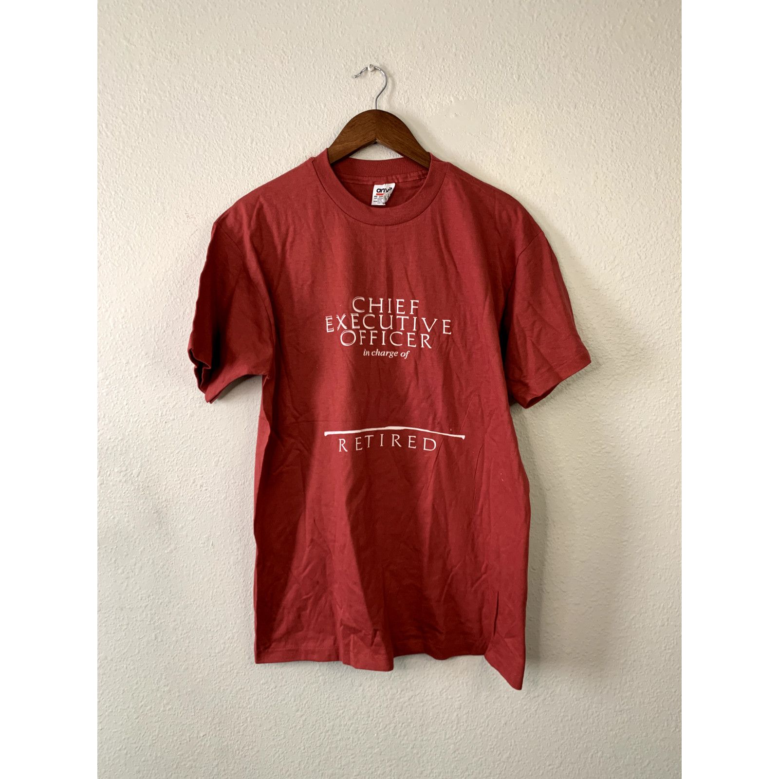 Anvil Vintage CEO Shirt Chief Executive Officer In Charge Red 90s Size US L / EU 52-54 / 3 - 1 Thumbnail
