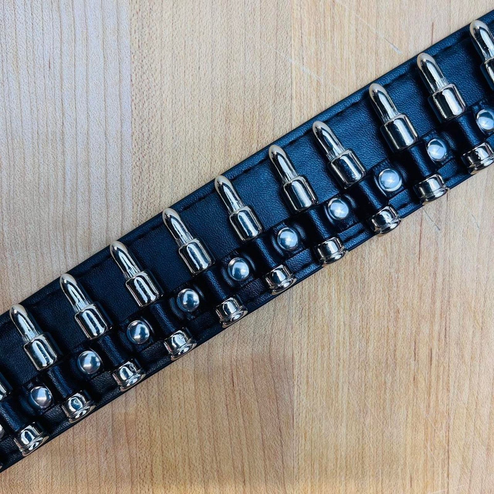 Vintage Y2k 2000s bullet studded black belt Size ONE SIZE - 5 Thumbnail