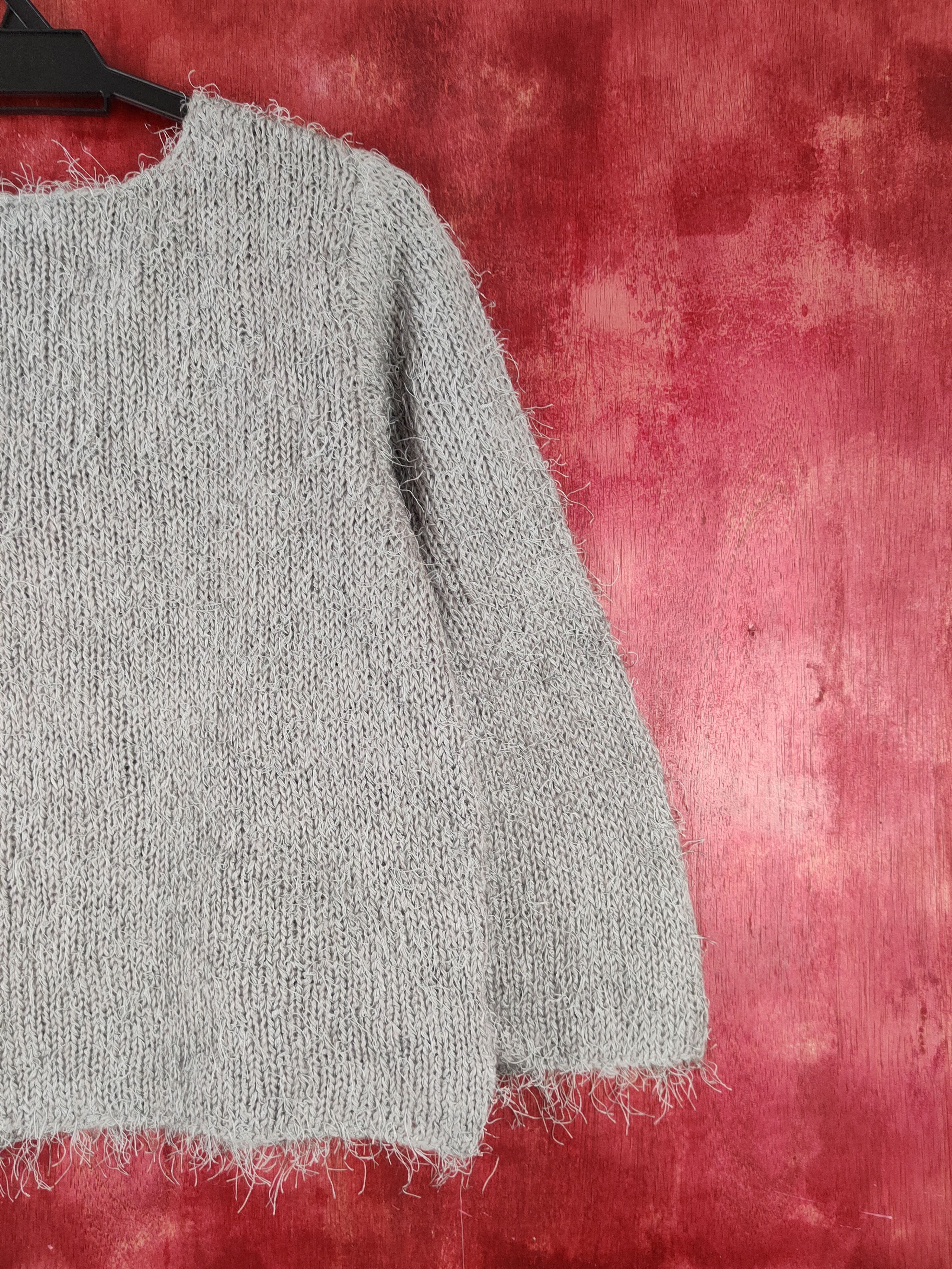 Japanese Brand × Vintage Japanese Brand Gray Shag Shaggy Fur Mohair Knitwear #S1914 Size M / US 6-8 / IT 42-44 - 9 Thumbnail