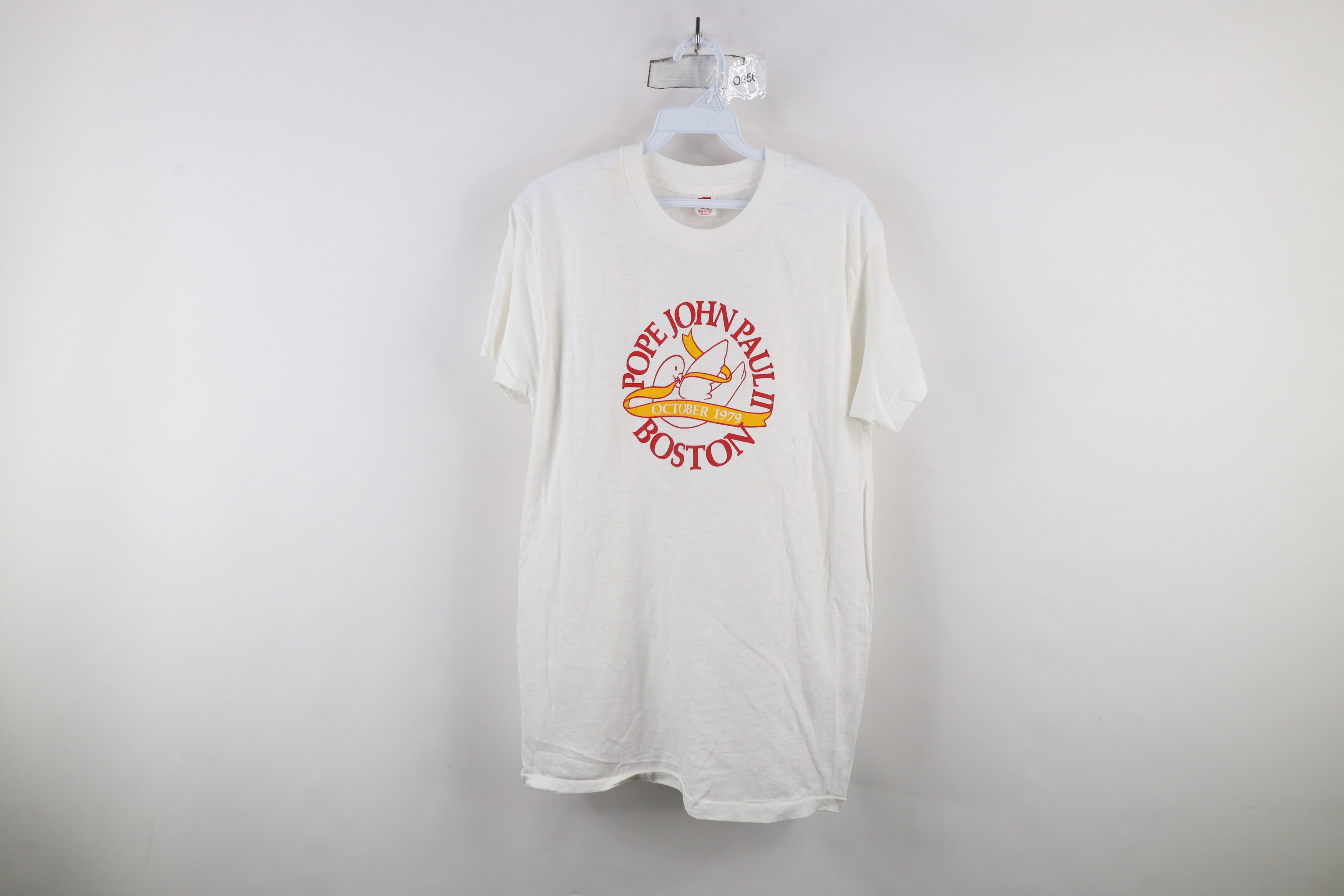 Vintage Vintage 70s Pope John Paul II Boston T-Shirt White USA Size US M / EU 48-50 / 2 - 1 Thumbnail