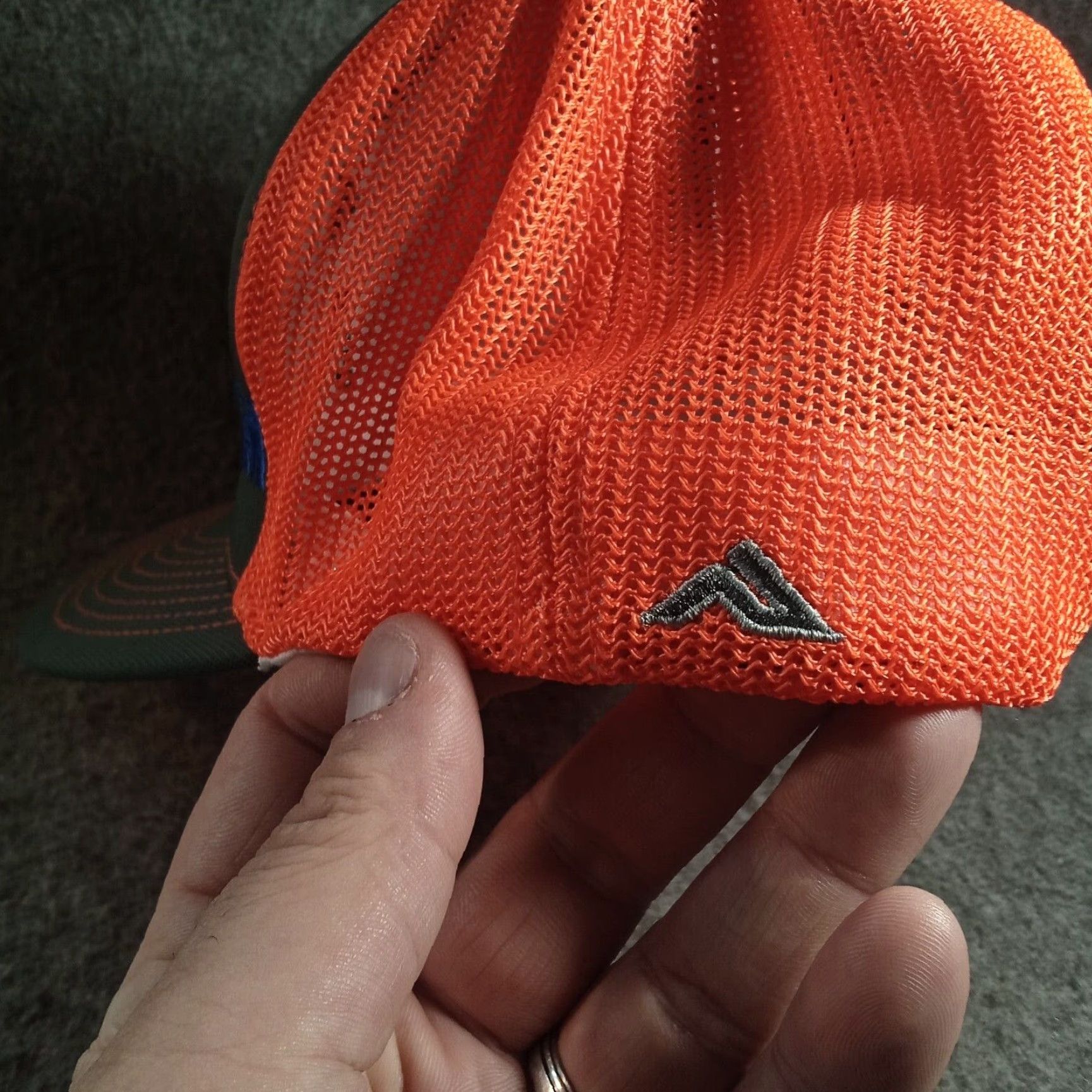 Logo 7 S And M Hat Cap Fitted Men Medium Gray Orange Logo Outdoor Causal D Series 4D5 Size ONE SIZE - 4 Thumbnail