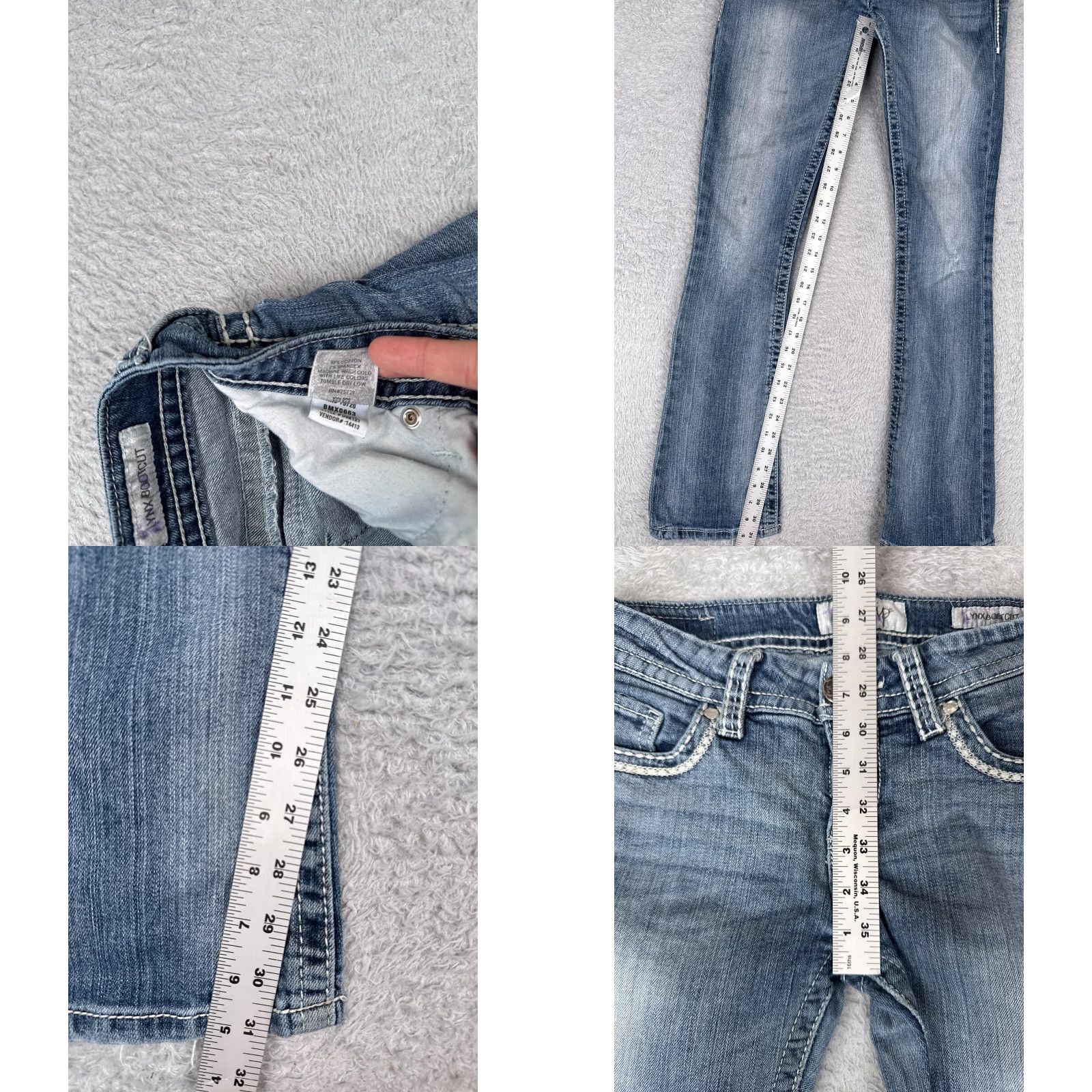 Vintage Daytrip Women's Blue Denim Jeans 28x31 Bootcut Low Rise Stretch Cotton Vintage 90s Designer Size 28" / US 6 / IT 42 - 8 Thumbnail
