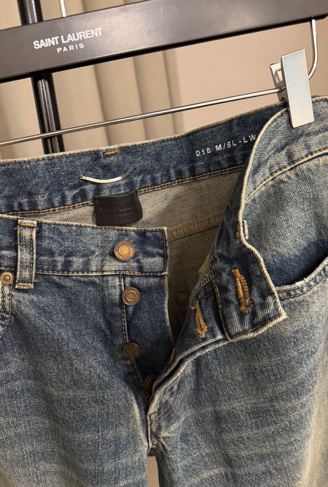 Saint Laurent Paris Saint Laurent 2021FW D18 Washed Distressed Denim Size US 31 - 3 Thumbnail