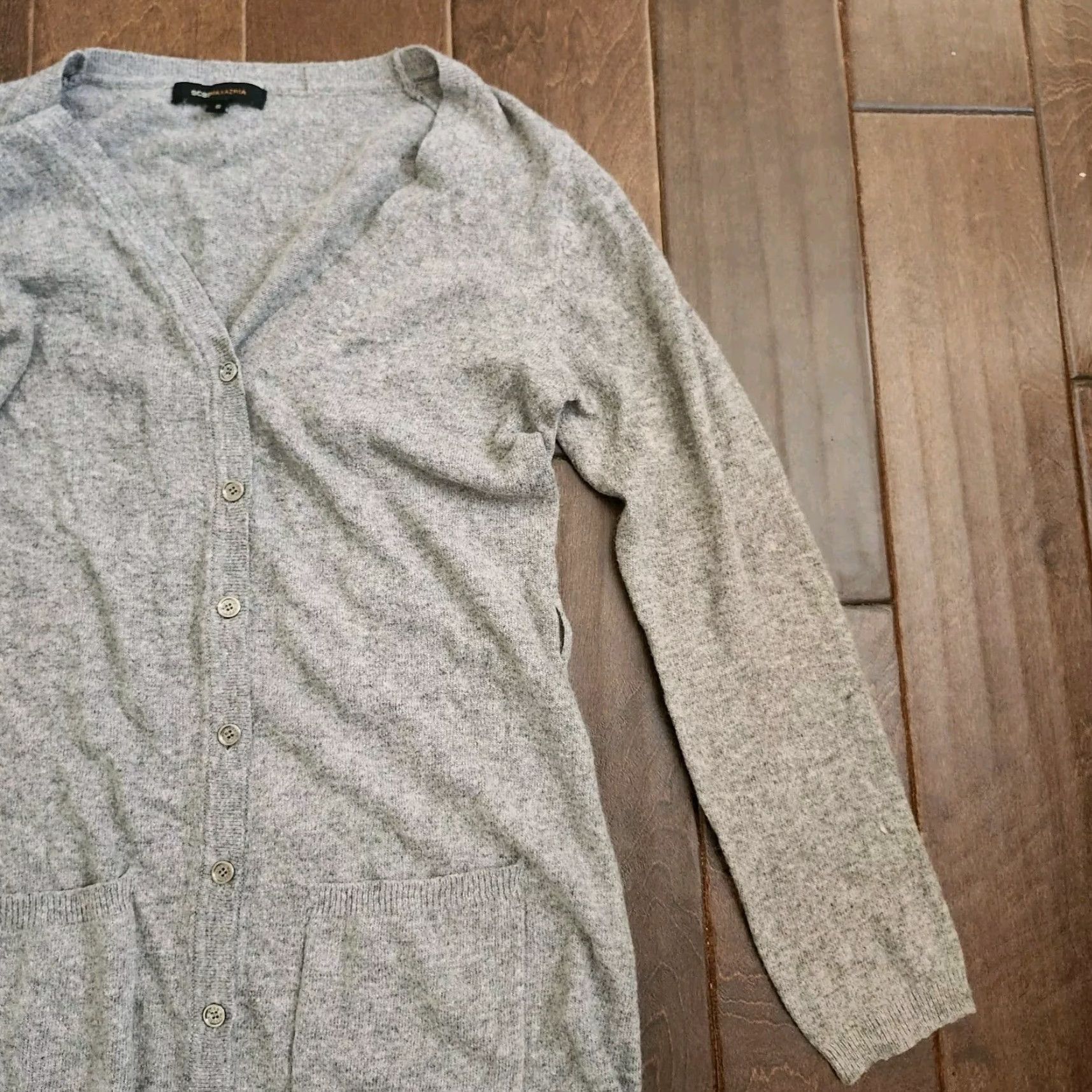 Bcbgmaxazria BCBGMAXAZRIA Cardigan Hoodie Sweater Womens Beige Long Sleeve S Pocket Logo All Seasons Modern Designer Classic Size S / US 4 / IT 40 - 5 Thumbnail