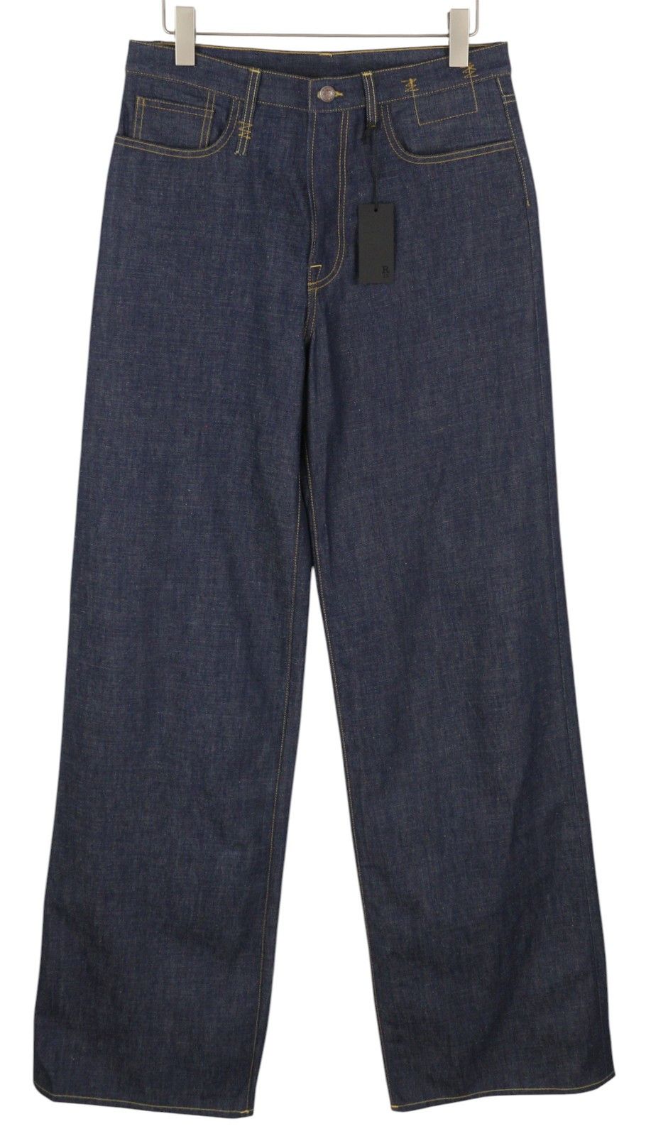 R13 LISA BAGGY 27 Bain Blue Denim Straight Fit Zip Fly 86496 Size 27" / US 4 / IT 40 - 1 Thumbnail