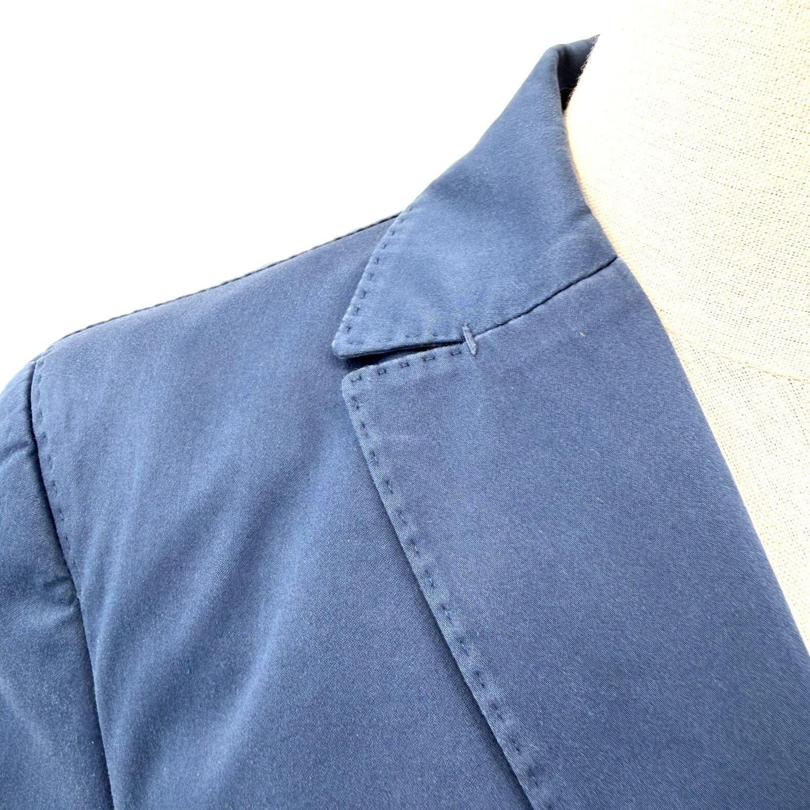 Piazza Sempione Navy Blue Cotton Blend Tailored Blazer Jacket Size L / US 10 / IT 46 - 3 Thumbnail