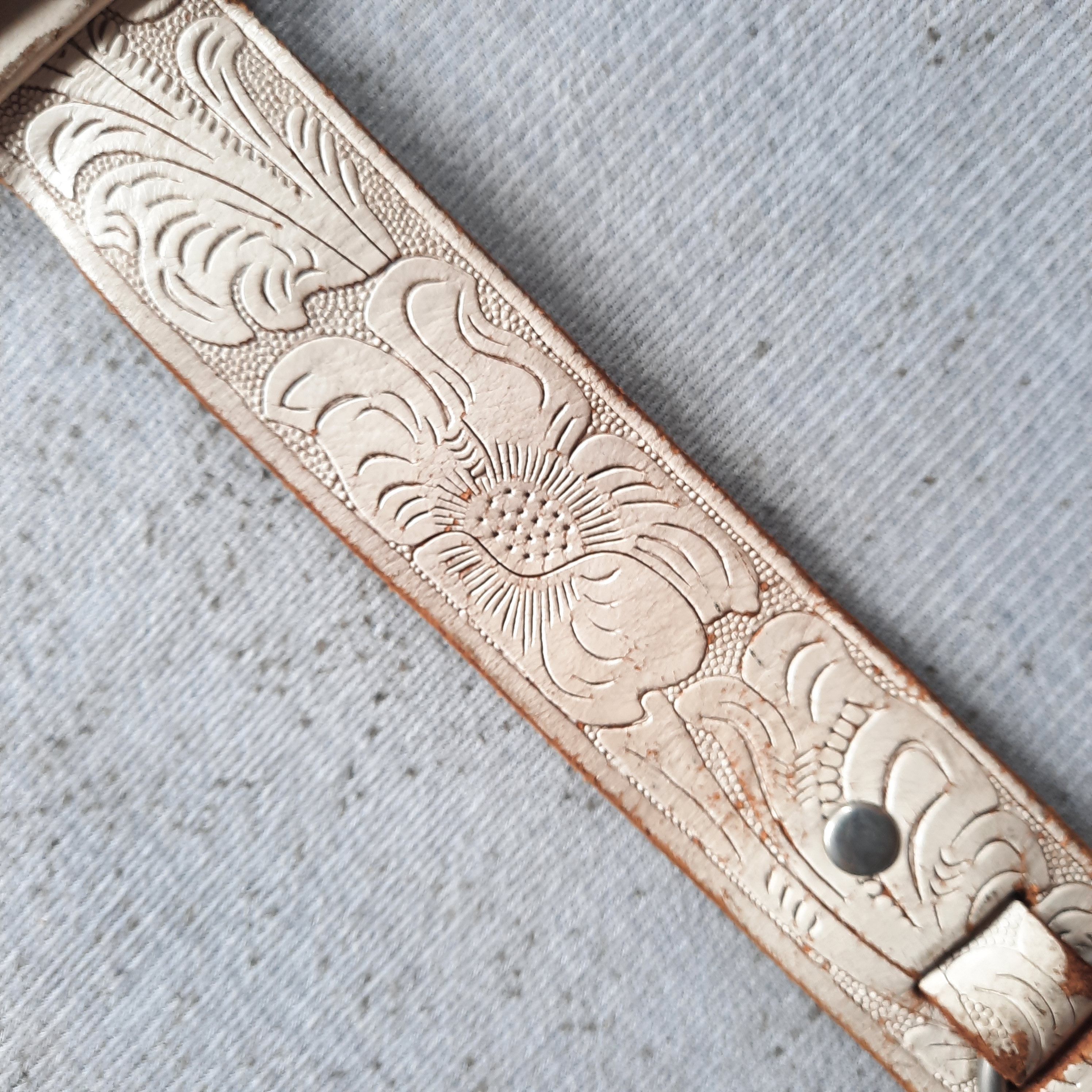 Vintage 💥 Vintage ring design emboss western leather belt Size ONE SIZE - 6 Thumbnail