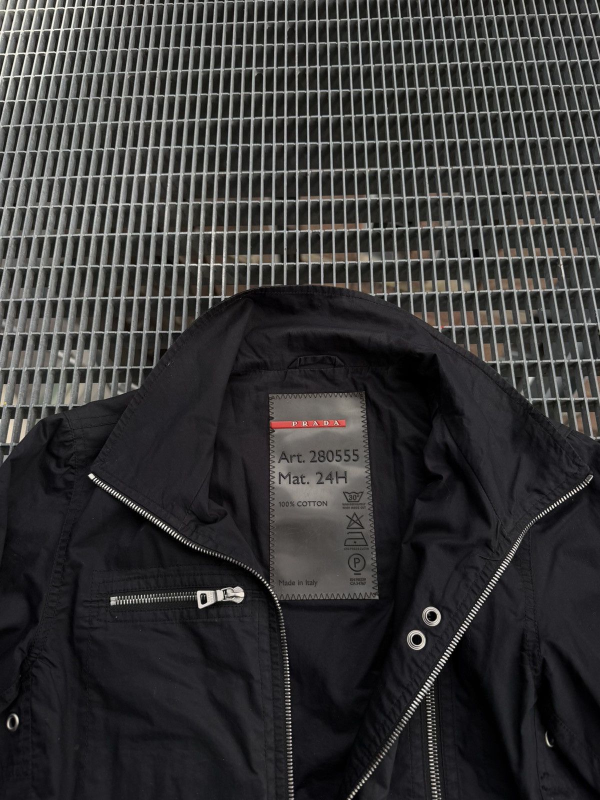 Prada Vintage 00s Prada Nylon Biker Jacket Size US S / EU 44-46 / 1 - 12 Thumbnail