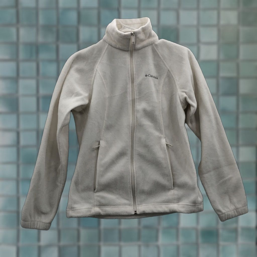 Vintage Columbia Womens Jacket White Fleece Zip Mock Neck Pockets XS Regular – Outdoor Activewear, Fall Winter, Womens Size XS / US 0-2 / IT 36-38 - 1 Thumbnail