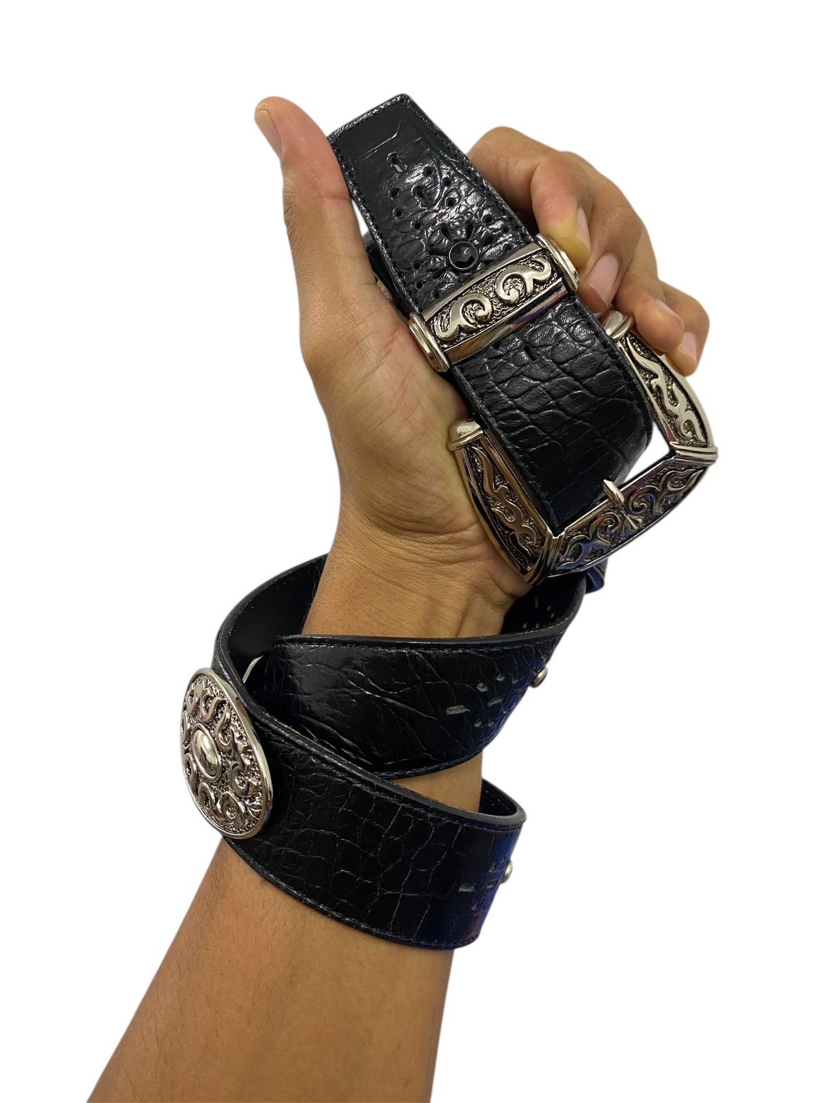 Tornado Mart Tordano Mart western style buckle with stud leather belt Size ONE SIZE - 13 Thumbnail