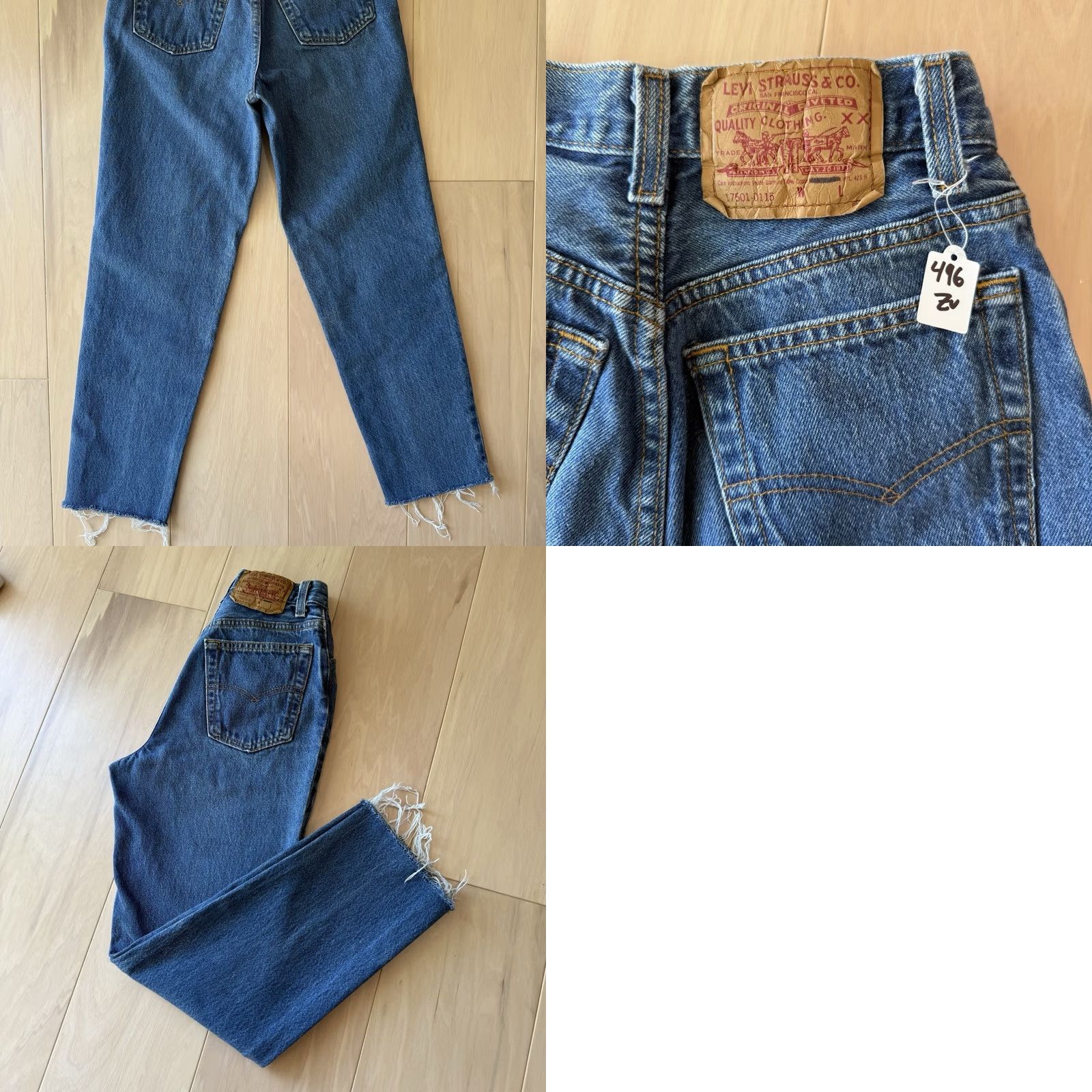 Levi's VINTAGE Levi's 501 Jeans 25 Blue Denim Made in USA Workwear Non Selvedge Mens Jeans 80s Size US 26 / EU 42 - 8 Thumbnail