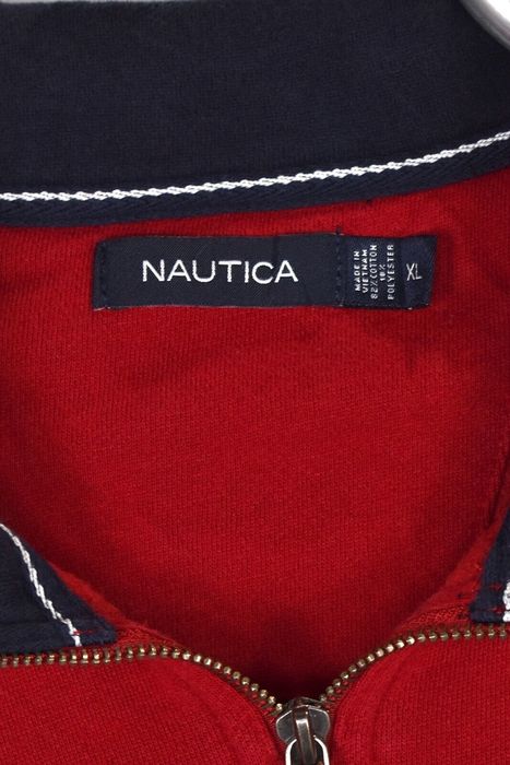 VTG Nautica Competition 1/4 Zip Fleece Jacket Adult Large Red Embroidered