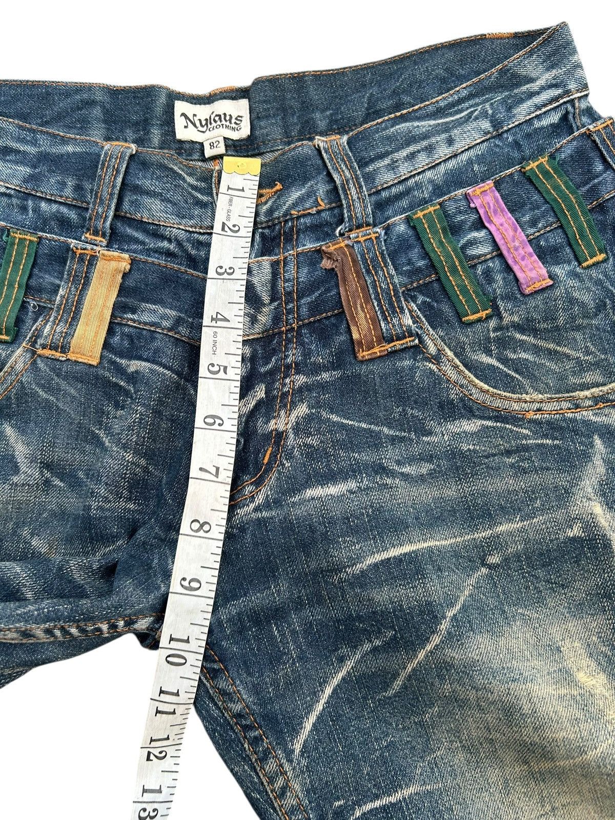 Kapital Nylaus Double Waist Distressed Denim Jeans Size US 32 / EU 48 - 16 Thumbnail