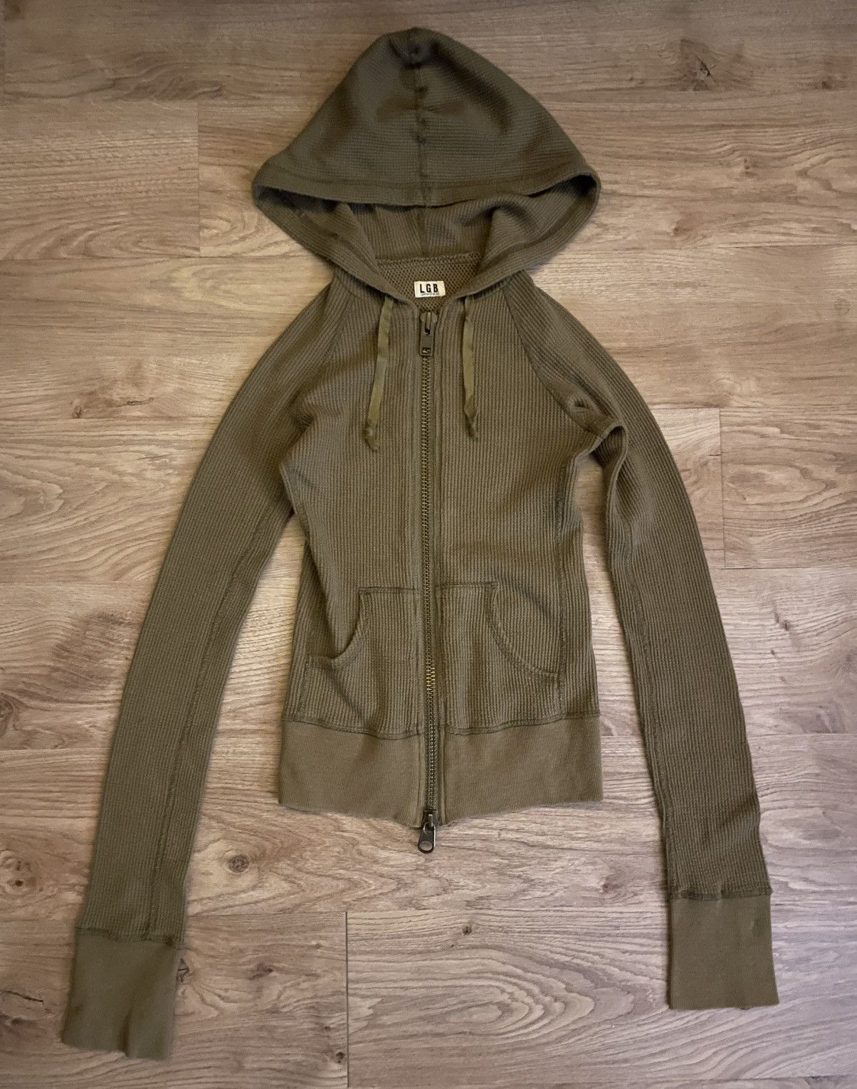 Le Grande Bleu (L.G.B.) Military LGB Waffle Knit Hoodie Size XS / US 0-2 / IT 36-38 - 1 Thumbnail