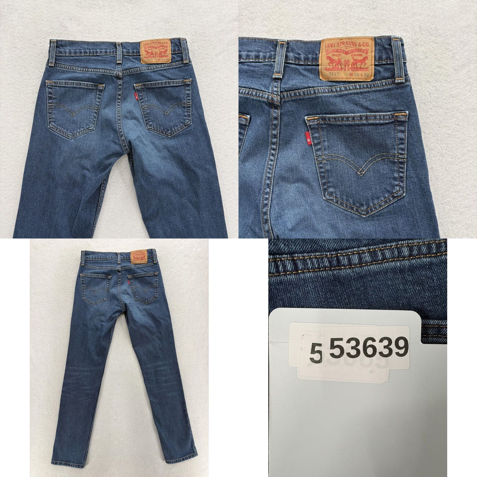 Levi's Levi's 511 Jeans Slim Straight Denim 29x32 Blue Medium Wash Mens Pants Size US 29 - 8 Thumbnail