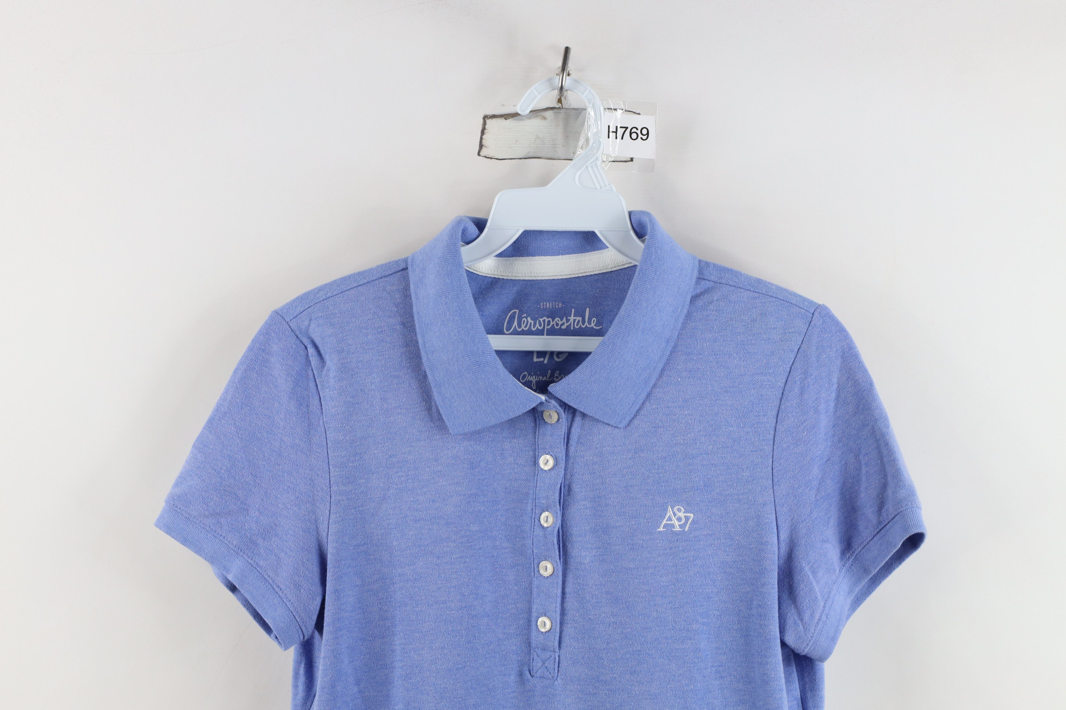 Aeropostale Vintage Y2K Aeropostale Collared Polo Shirt Heather Blue Size L / US 10 / IT 46 - 2 Thumbnail