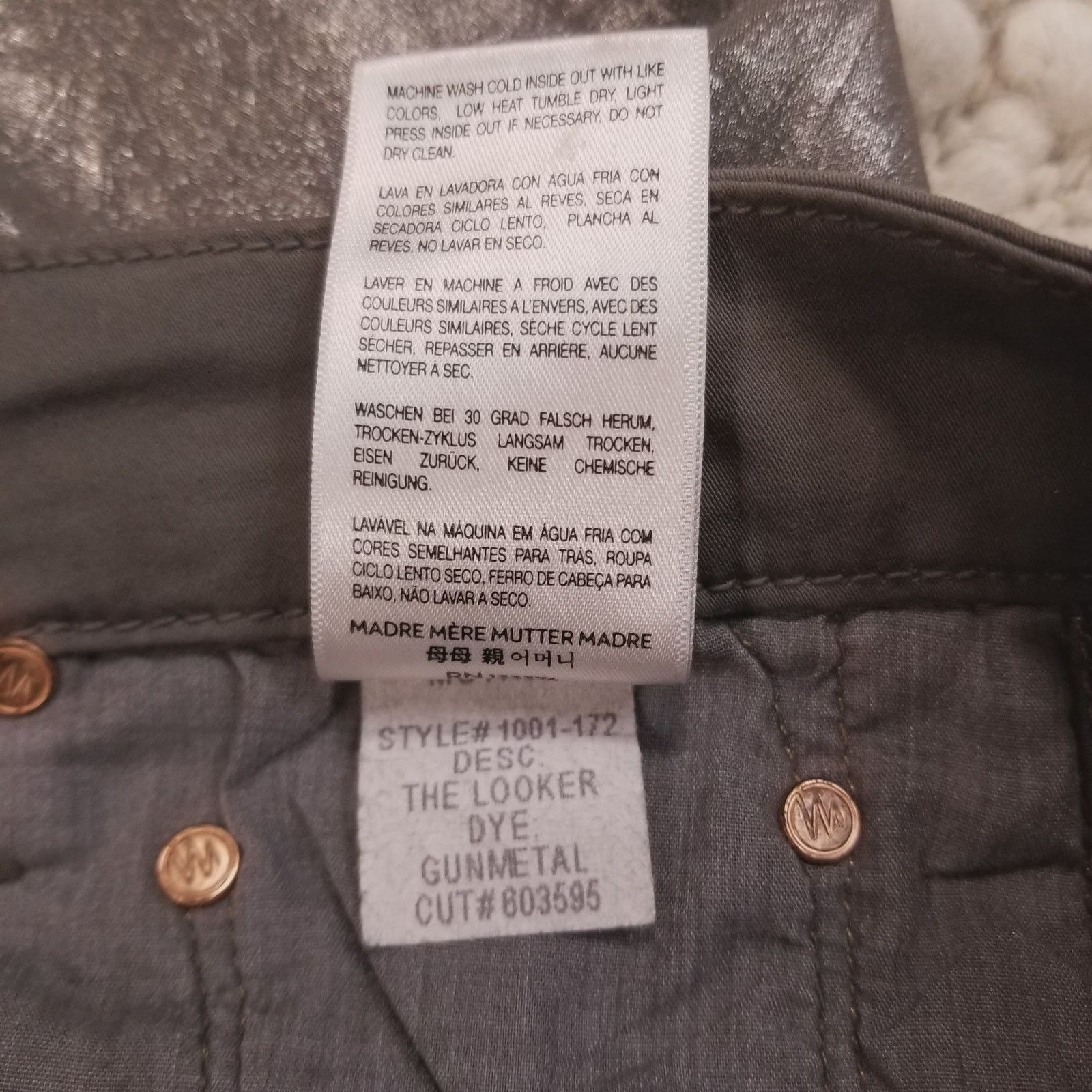 MOTHER Mother The Looker Jeans Disturbing the Peace Gunmetal Sz 26 Size 26" / US 2 / IT 38 - 8 Thumbnail