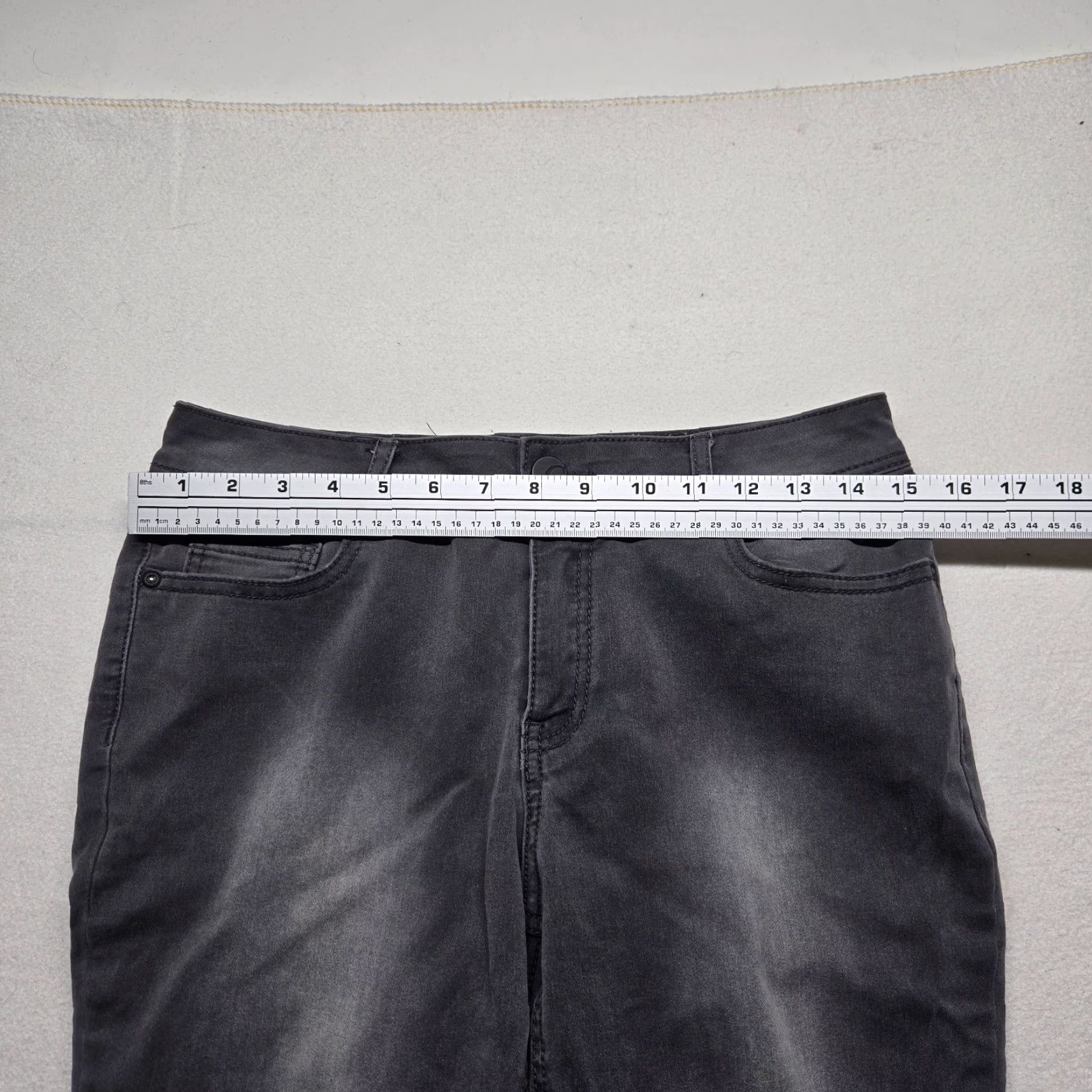 Denime EST. 1946 DENIM Gray Jeans Adult Women’s 32 Denim Straight 5-Pocket Stretch Regular Size 24" / US 00 / IT 34 - 6 Thumbnail