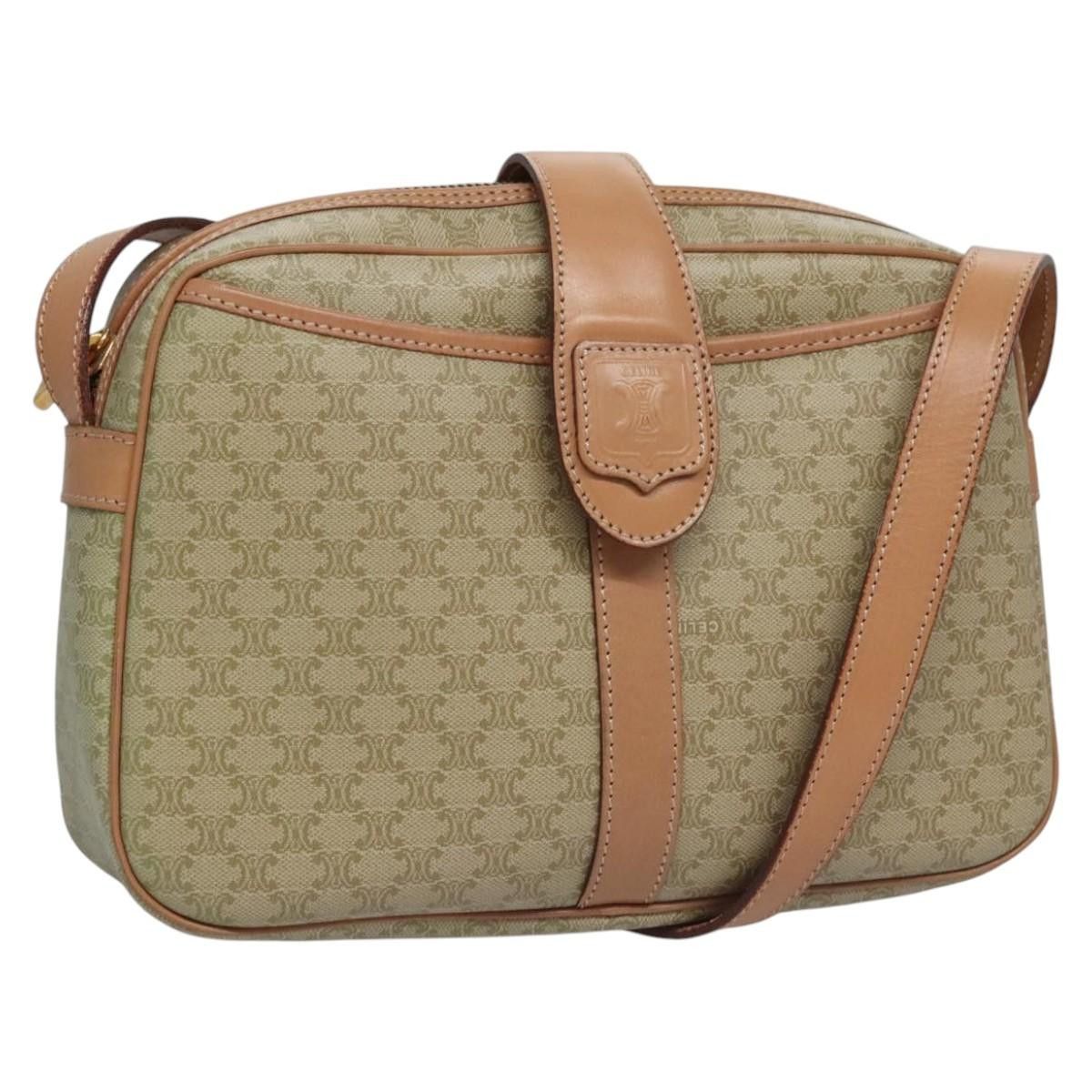 Celine CELINE Macadam Canvas Shoulder Bag Beige Gold Size ONE SIZE - 1 Thumbnail