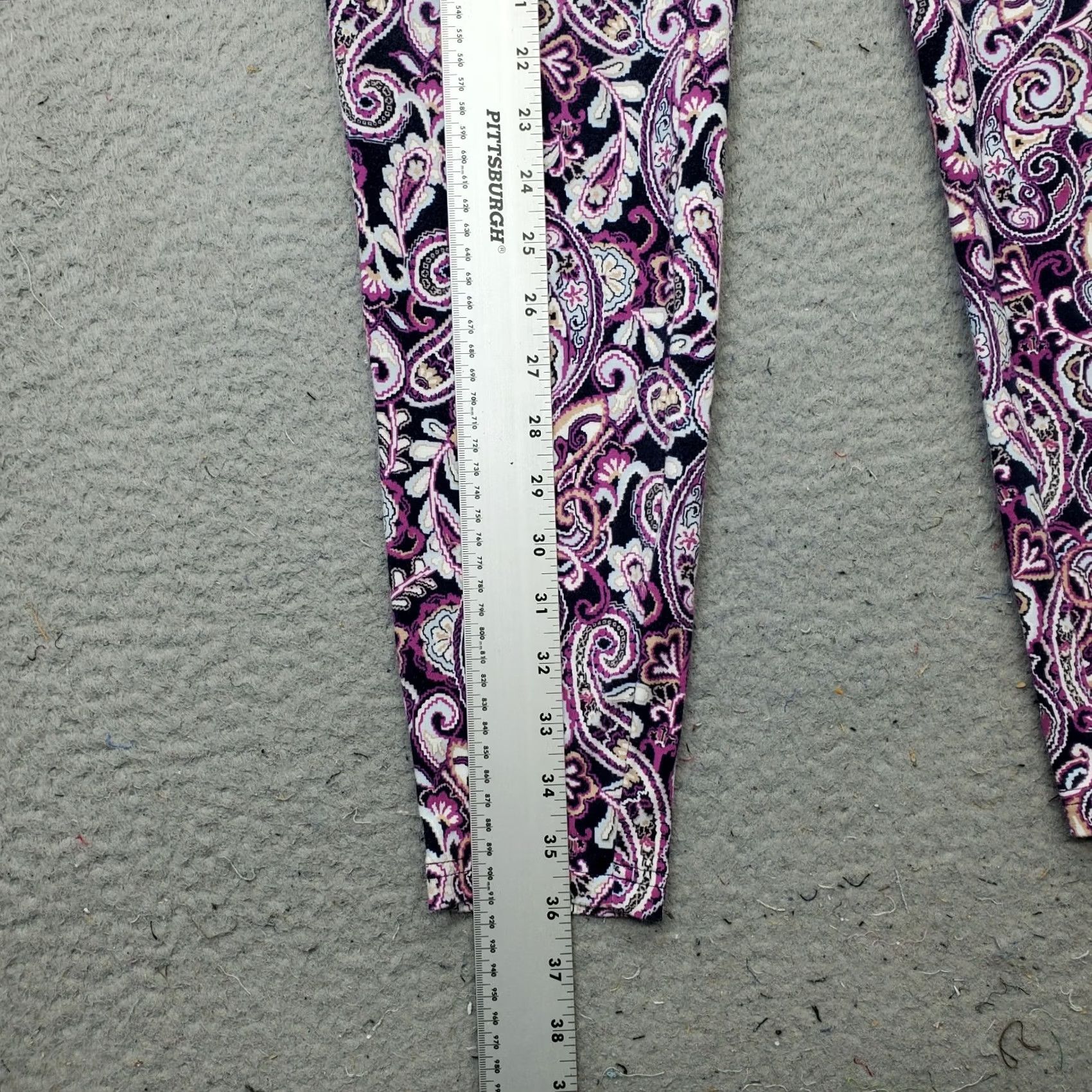 Lands' End Lands' End Womens L Leggings Multi Paisley Print High Waist Shaping Skinny Stretch Size 36" / US 14 / IT 50 - 3 Thumbnail