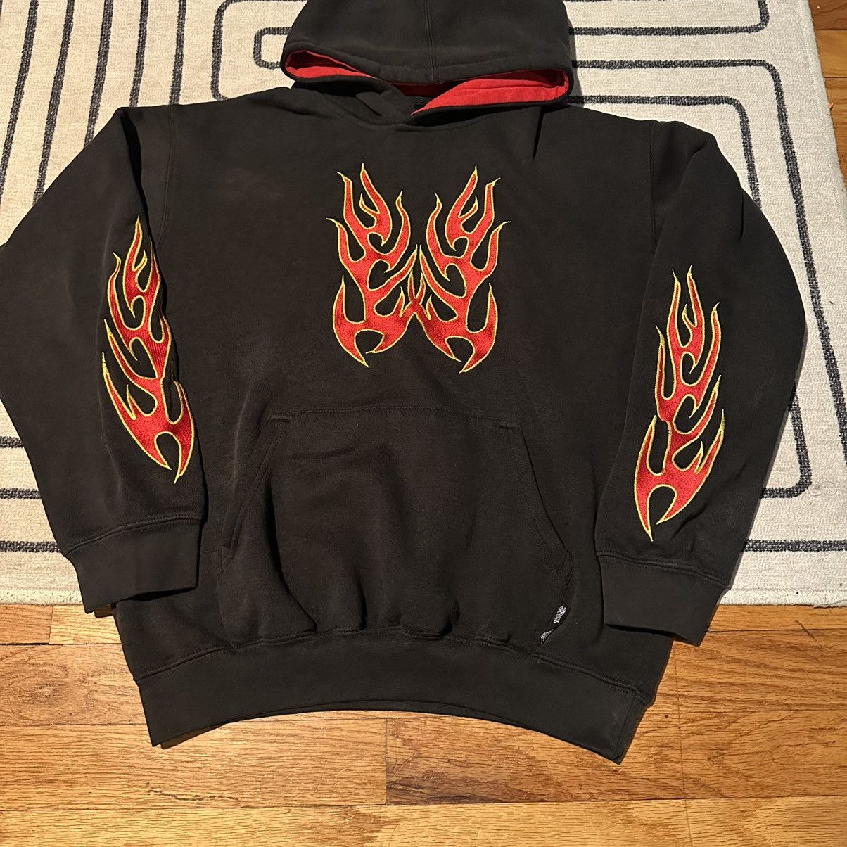 Vintage Vintage 2000s Y2K Silver Point Flames Sweatshirt Hoodie Size US S / EU 44-46 / 1 - 2 Thumbnail
