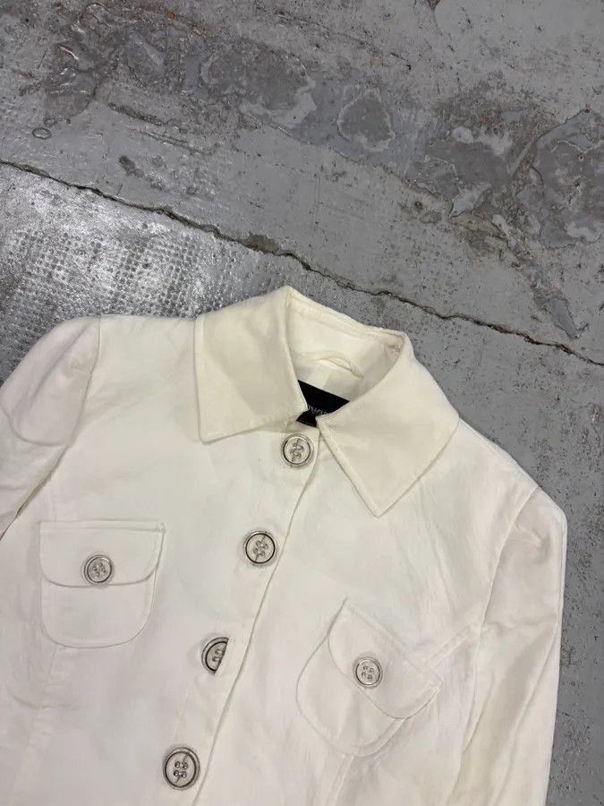 Emporio Armani 2010s Emporio Armani White Buttoned Multi-Pocket Blazer Jacket Size M / US 6-8 / IT 42-44 - 4 Thumbnail