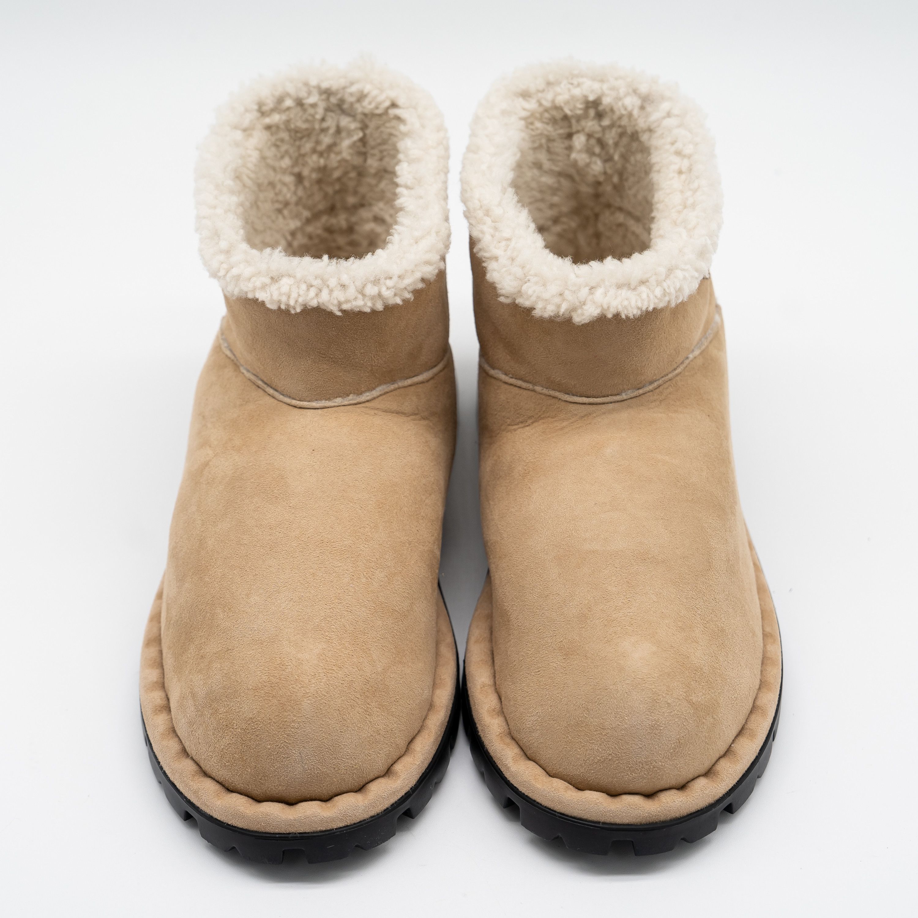 Prada 39.5eu 9.5 US Prada Shearling Ankle Boots Brown Suede Beige Size US 9.5 / IT 39.5 - 3 Thumbnail