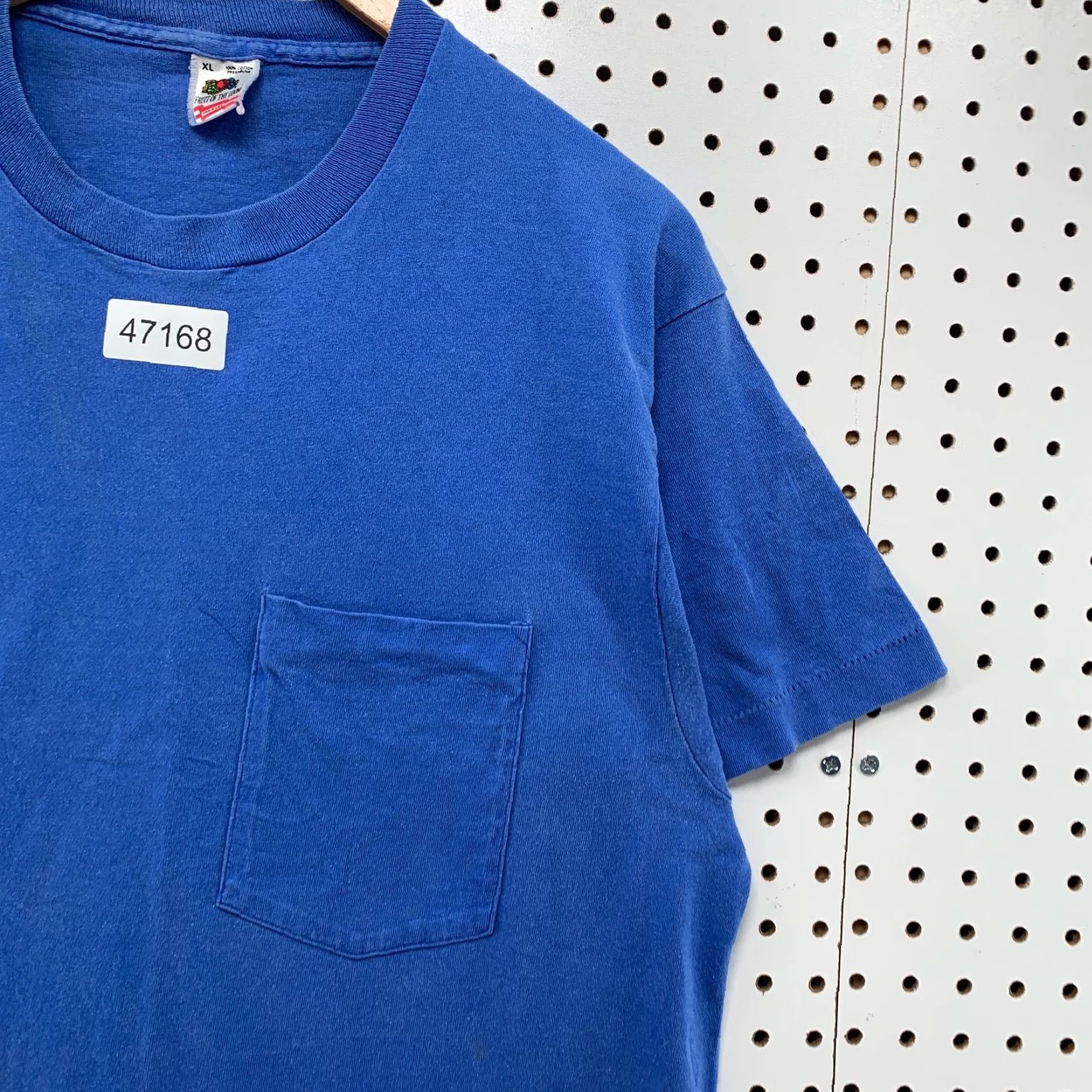 Fruit Of The Loom VINTAGE Fruit of the Loom Pocket T-Shirt Mens XL Blue Single Stitch Made USA Size US XL / EU 56 / 4 - 6 Thumbnail