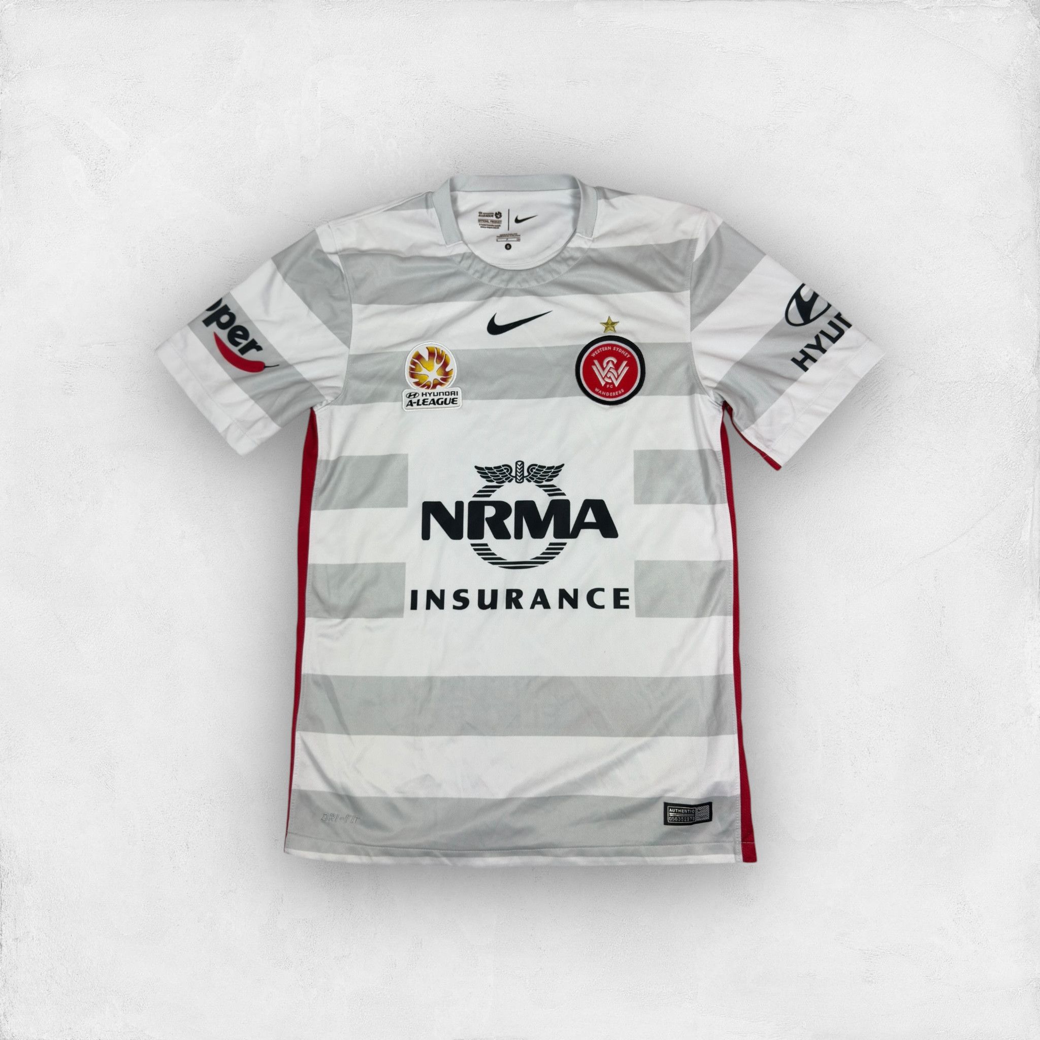 Nike Men White Gray Western Sydney Wanderers FC Jersey Small