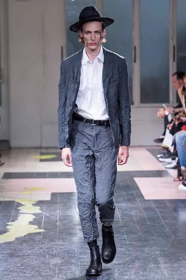 Yohji Yamamoto Yohji Yamamoto size 2 16 SS pleated old grey blazer Size 36R - 3 Thumbnail