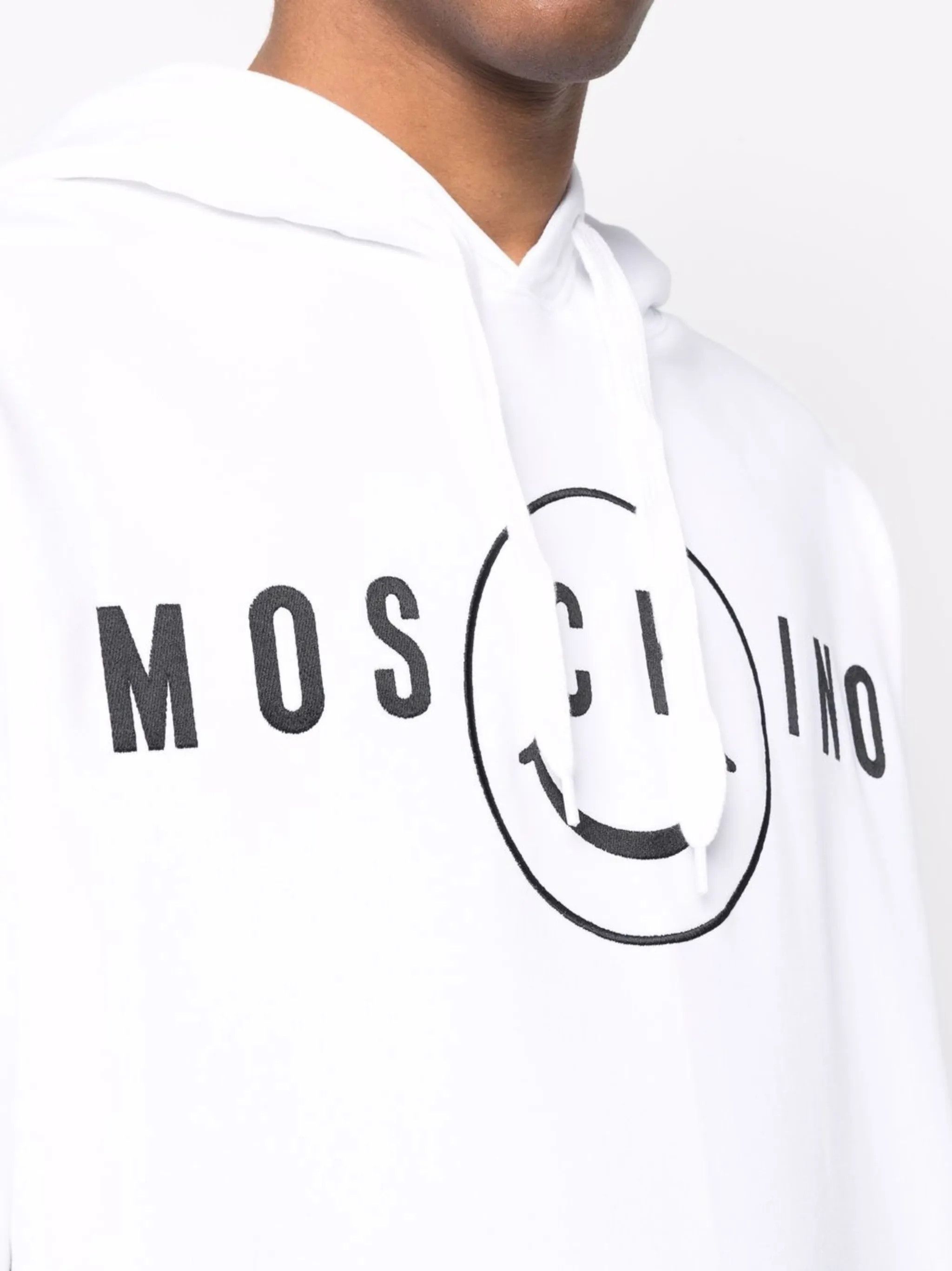 Moschino o1y0225 Logo Hoodie in White Size US M / EU 48-50 / 2 - 2 Thumbnail