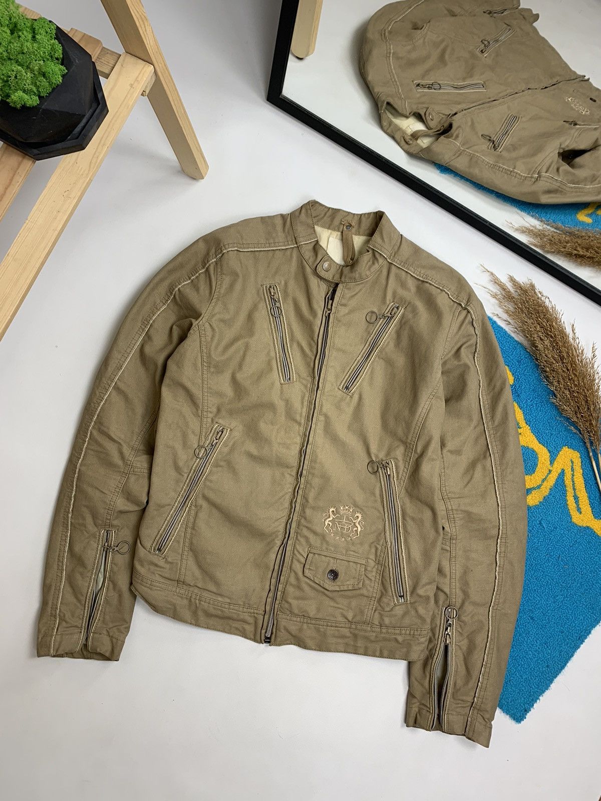 Designer × Diesel × Vintage Vintage Diesel Patchwork Racing Denim Jacket Size M / US 6-8 / IT 42-44 - 2 Thumbnail