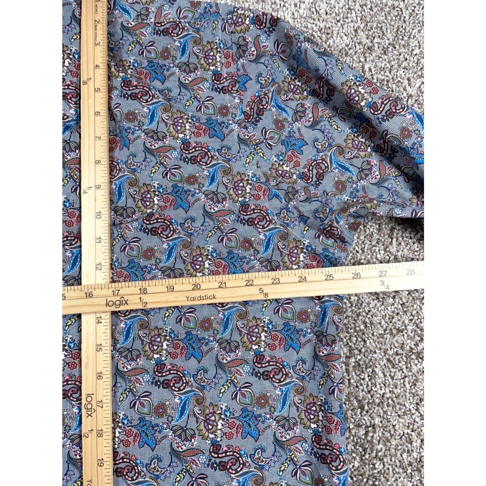 Vintage Paul Fredrick Paisley Pattern Shirt Adult XL Gray Cotton Long Sleeve Button-Up Classic Fit Mens Size US XL / EU 56 / 4 - 6 Thumbnail