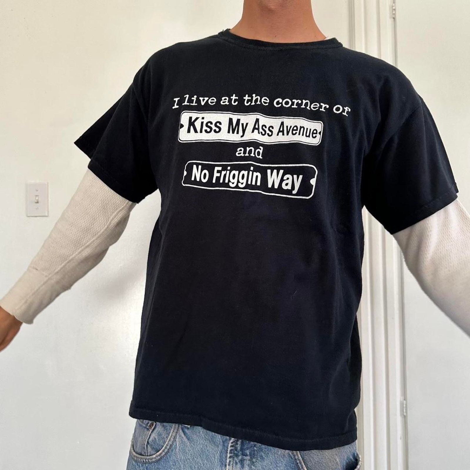 Vintage Vintage 00s Funny Quote Slogan Adult Humor Graphic Tee Size US L / EU 52-54 / 3 - 3 Thumbnail