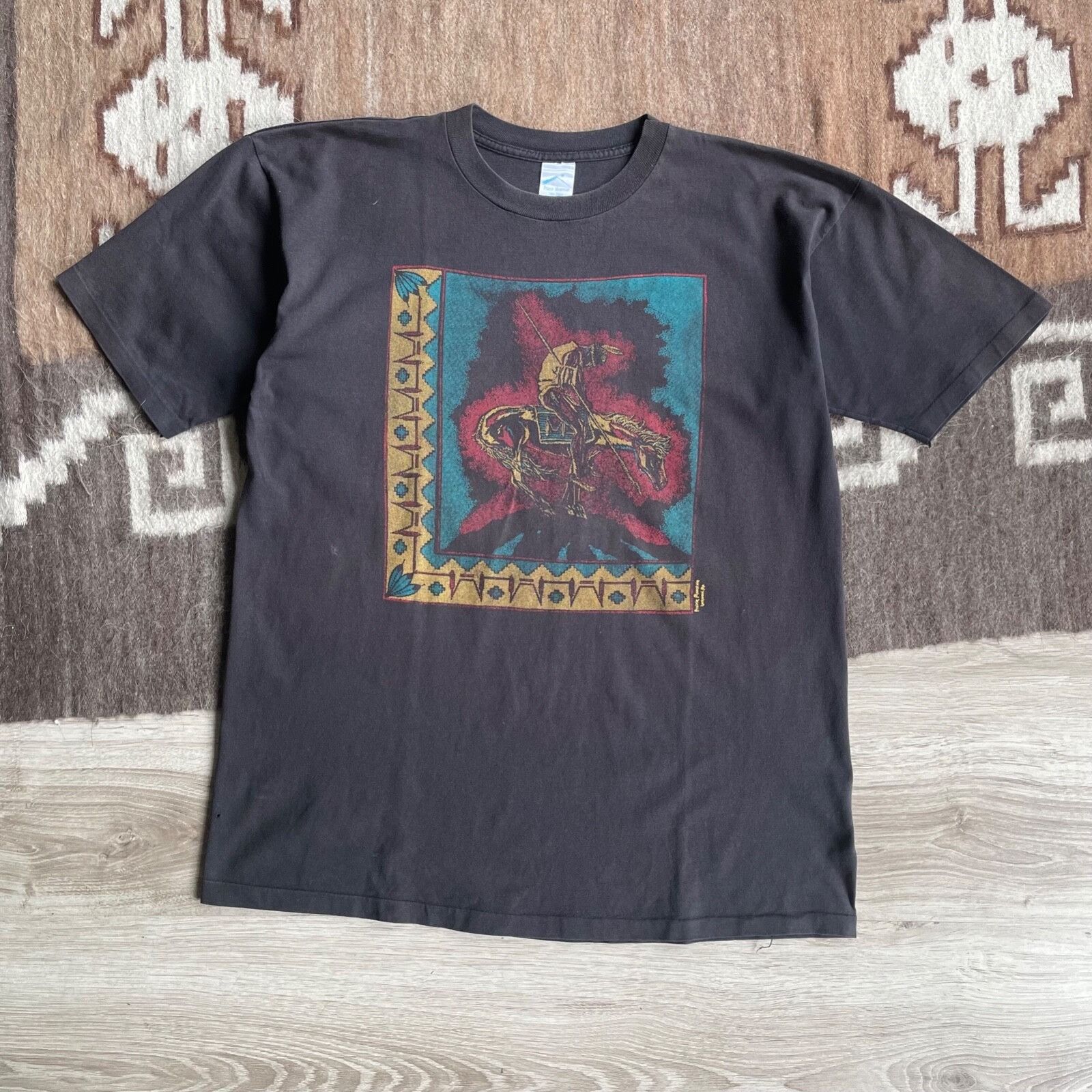 Vintage Prairie Mountain Luckwood Indians Vintage T Shirt 9196AC Size US XL / EU 56 / 4 - 1 Thumbnail