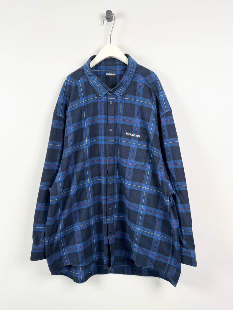 Balenciaga Balenciaga Oversized Check Shirt Size 1- DMC Size US S / EU 44-46 / 1 - 1 Thumbnail