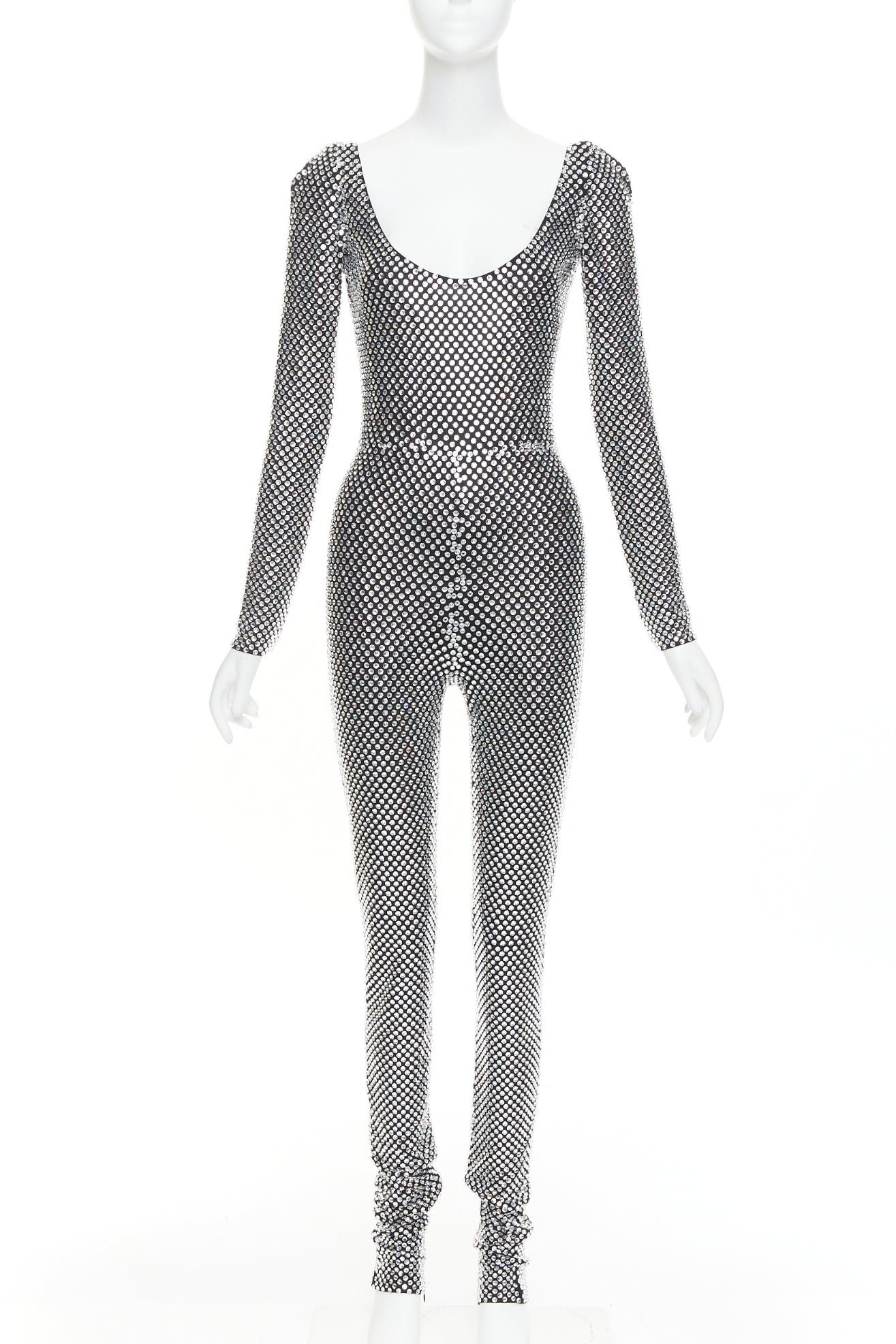 Alexandre Vauthier rare ALEXANDRE VAUTHIER COUTURE SS2021 Runway silver large strass crystal scoop neck jumpsuit Size 26" / US 2 / IT 38 - 1 Thumbnail