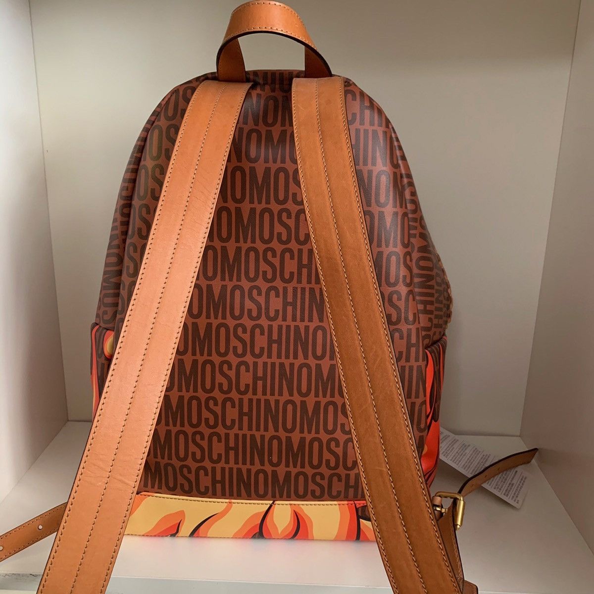 Moschino SpongeBob monogram calf skin leather backpack Size ONE SIZE - 2 Thumbnail