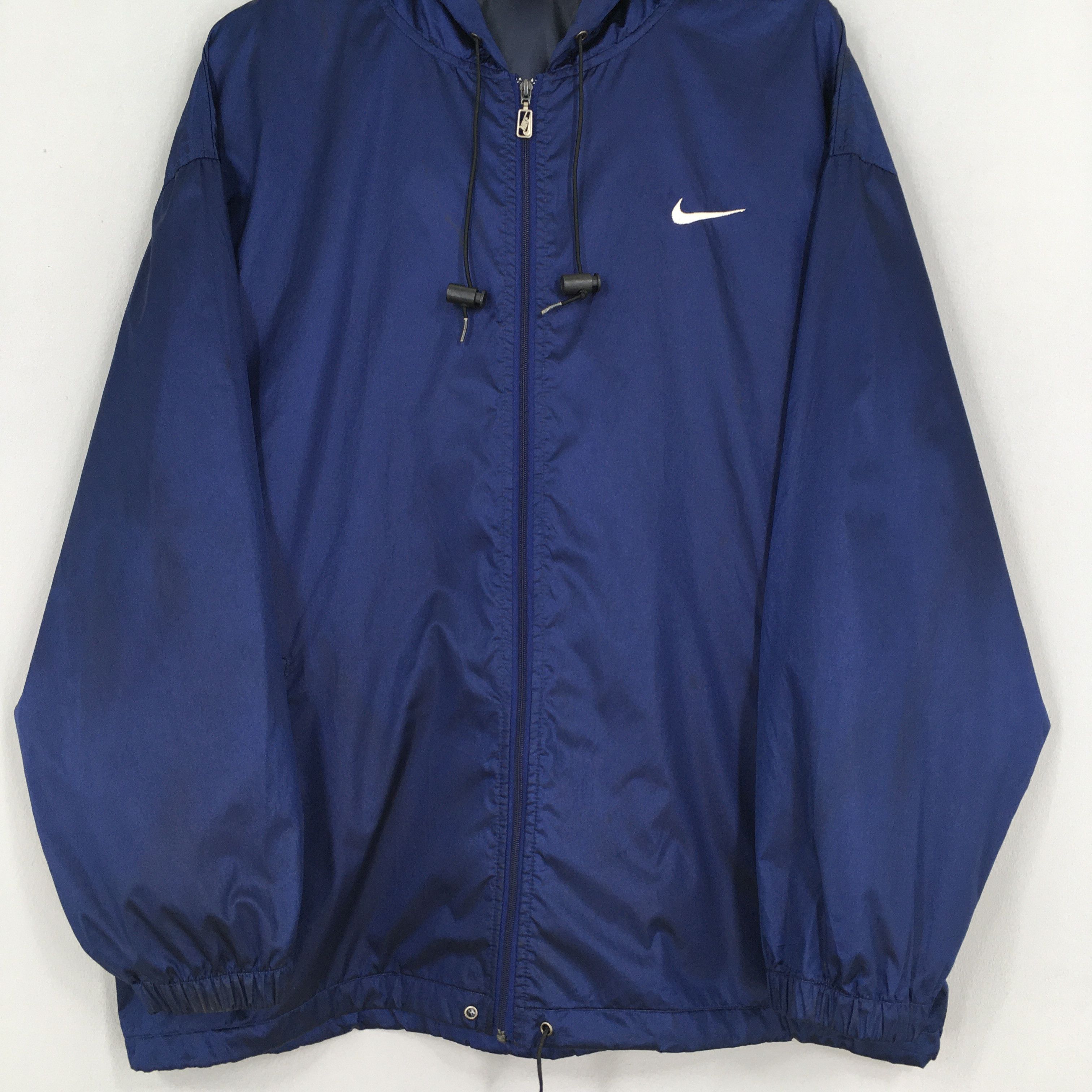 Nike Vintage 90s Nike Swoosh Blue Parka Jacket Hoodie Large Size US L / EU 52-54 / 3 - 3 Thumbnail