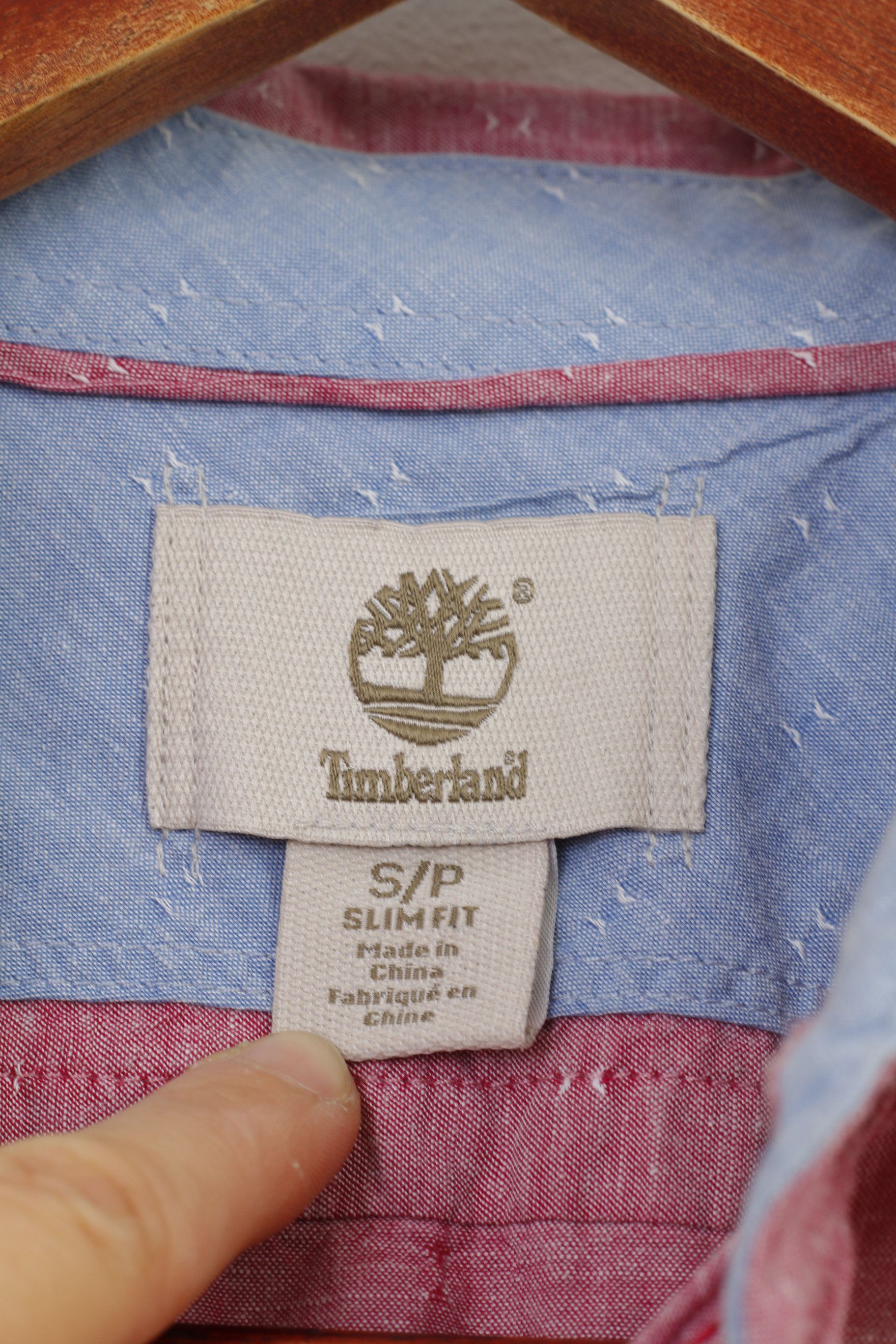 Timberland Timberland Men S Casual Shirt Pink Cotton Slim 10108 Size US S / EU 44-46 / 1 - 6 Thumbnail