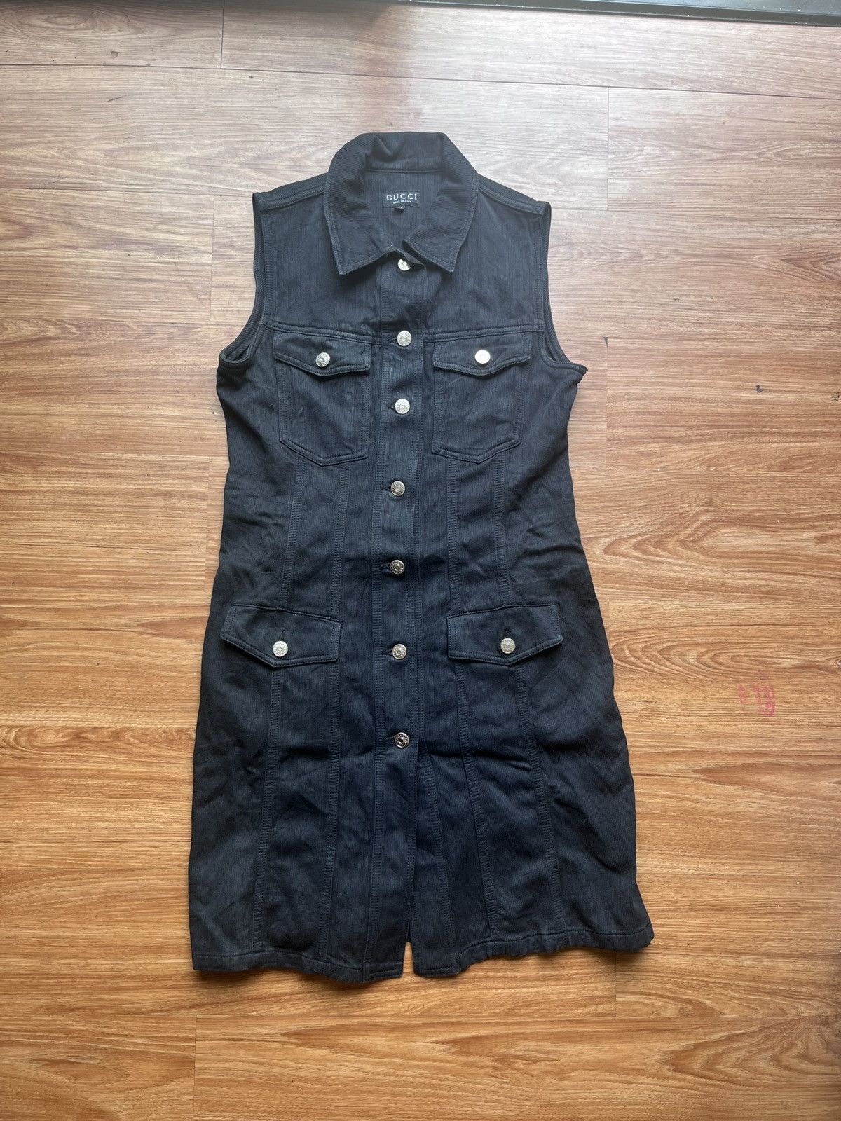 Gucci Gucci denim midi dress Size L / US 10 / IT 46 - 1 Thumbnail
