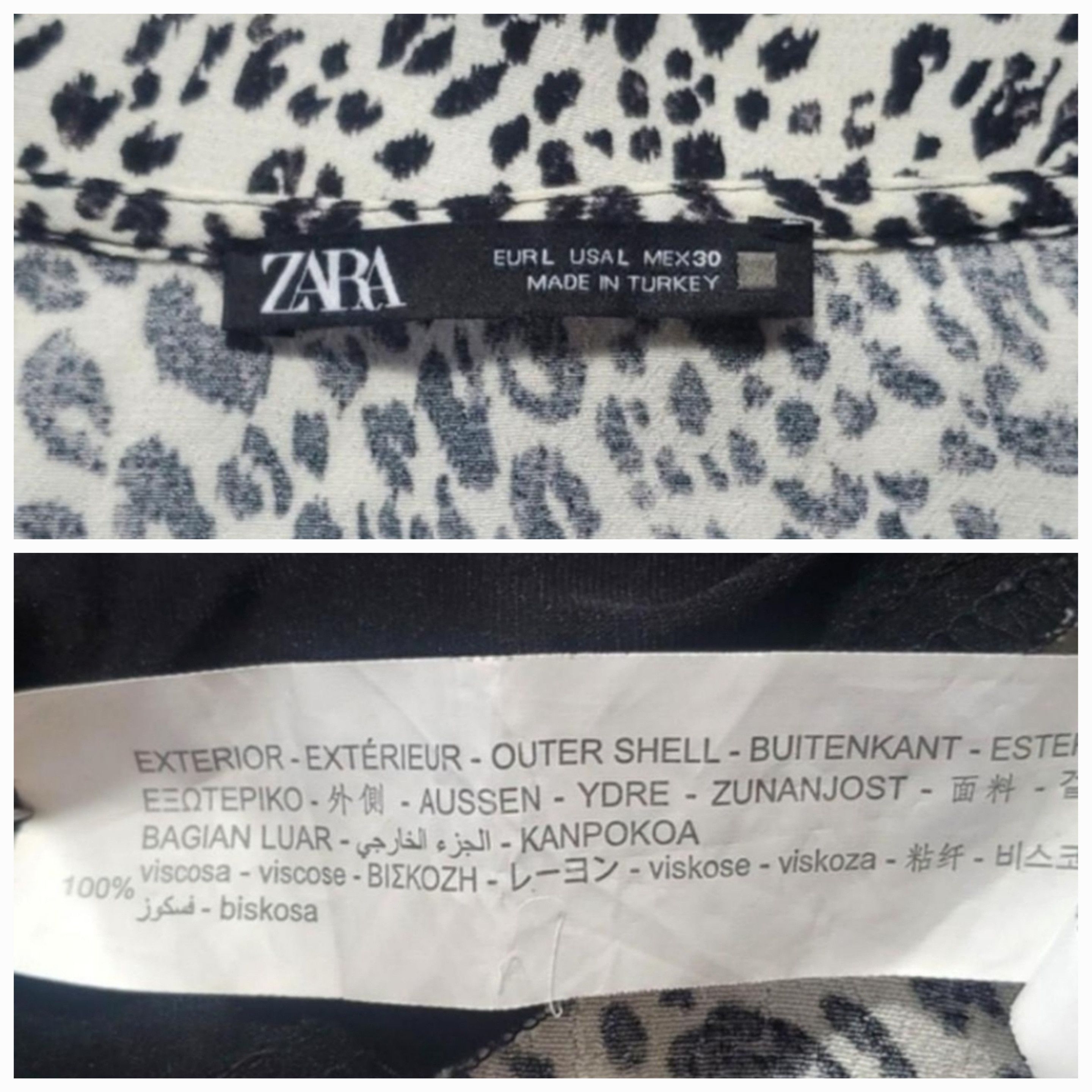 Zara Zara Size M/L Dress Leopard Print Elastic Waist Puff Shoulde Size L / US 10 / IT 46 - 7 Thumbnail