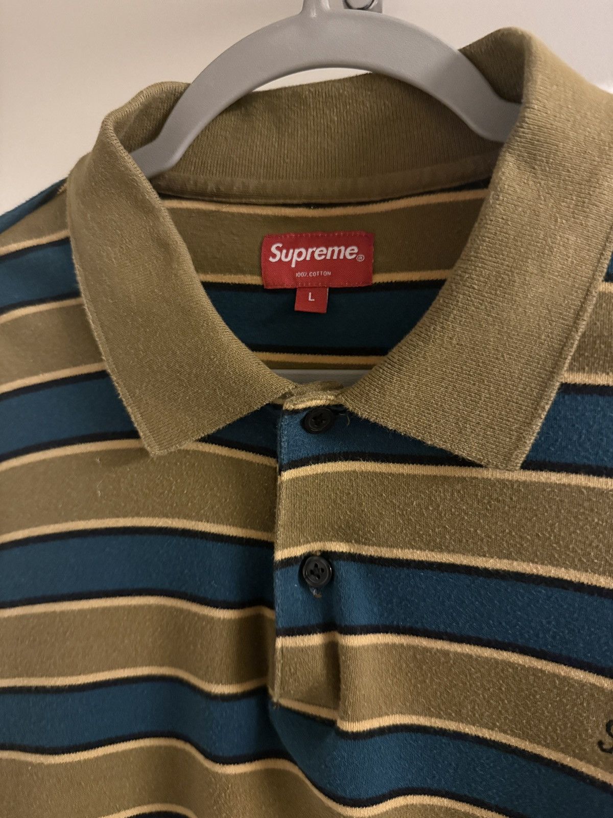 Supreme Supreme Striped Polo Size US L / EU 52-54 / 3 - 2 Thumbnail