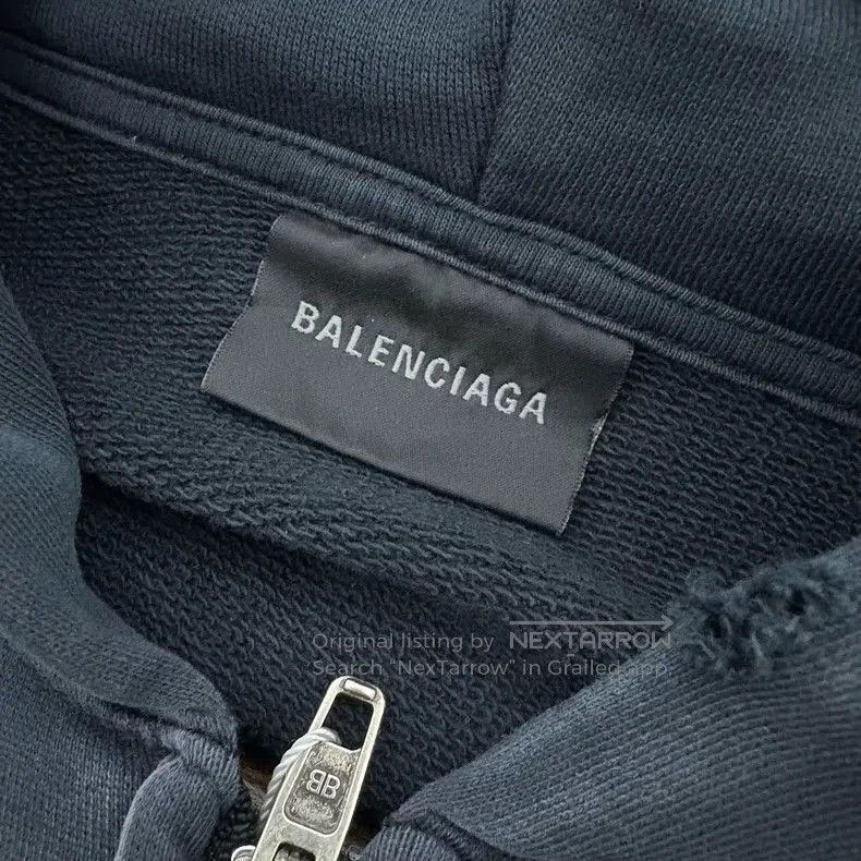 Balenciaga Balenciaga 23FW Distressed Zip Hooded Jacket. Size US XXS / EU 40 - 3 Thumbnail